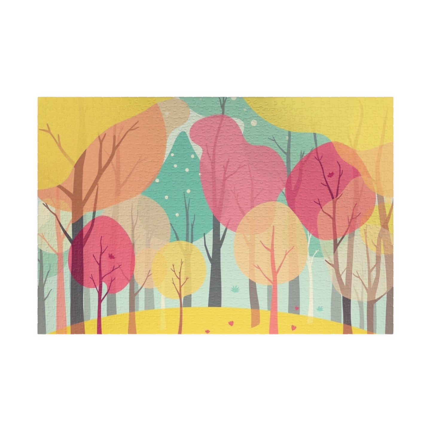 Whimsical Abstract Forest Jigsaw Puzzle - Translucent Overlapping Tree Design 1014 pcs (Horizontal) Puzzle The Puzzle Chest