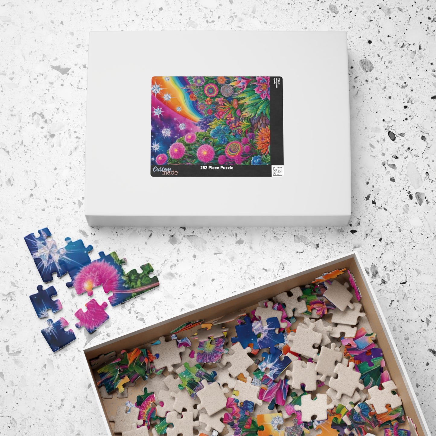 Trippy Flower Puzzle, Dreamy Floral Glowing Garden Theme Jigsaw Game, Challenging Hobby for Adults and Teens, Relaxing Activity, Unique Gift Puzzle The Puzzle Chest