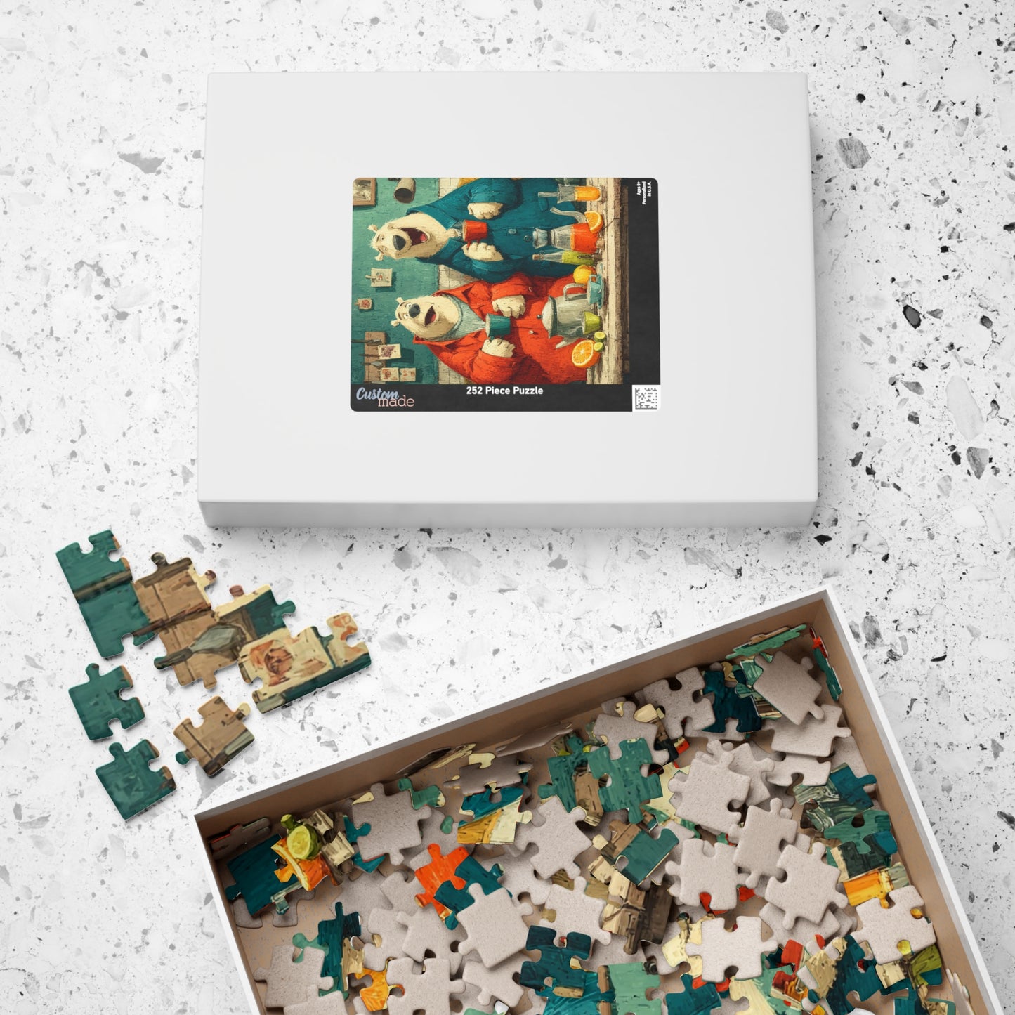 Cartoon Bear Tea Party – Whimsical Cute Animal Jigsaw Puzzle with Adorable Characters Puzzle The Puzzle Chest