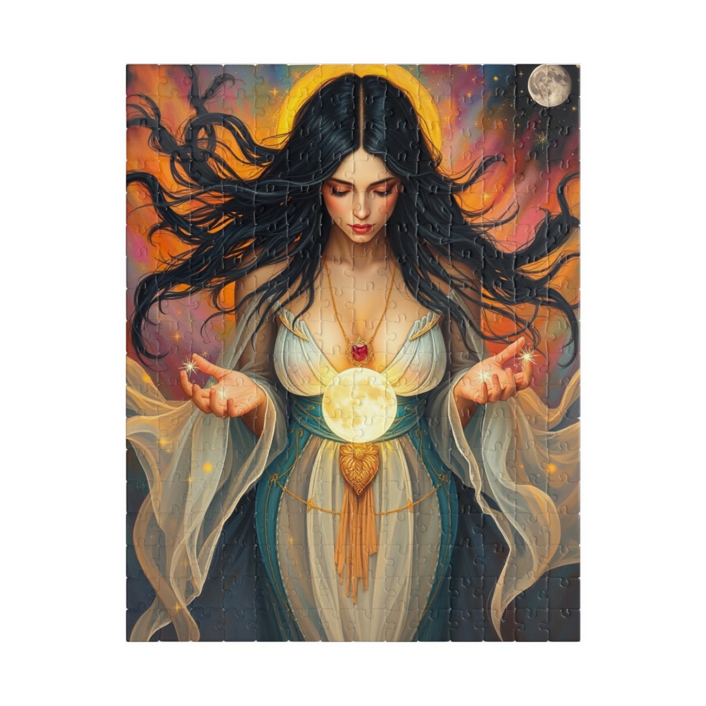 Mythical Moon Goddess Puzzle, 110-1014 Piece Jigsaw Game, Mindful Family Entertainment or Solo Fun, Perfect Gift for Puzzle Fantasy Lover