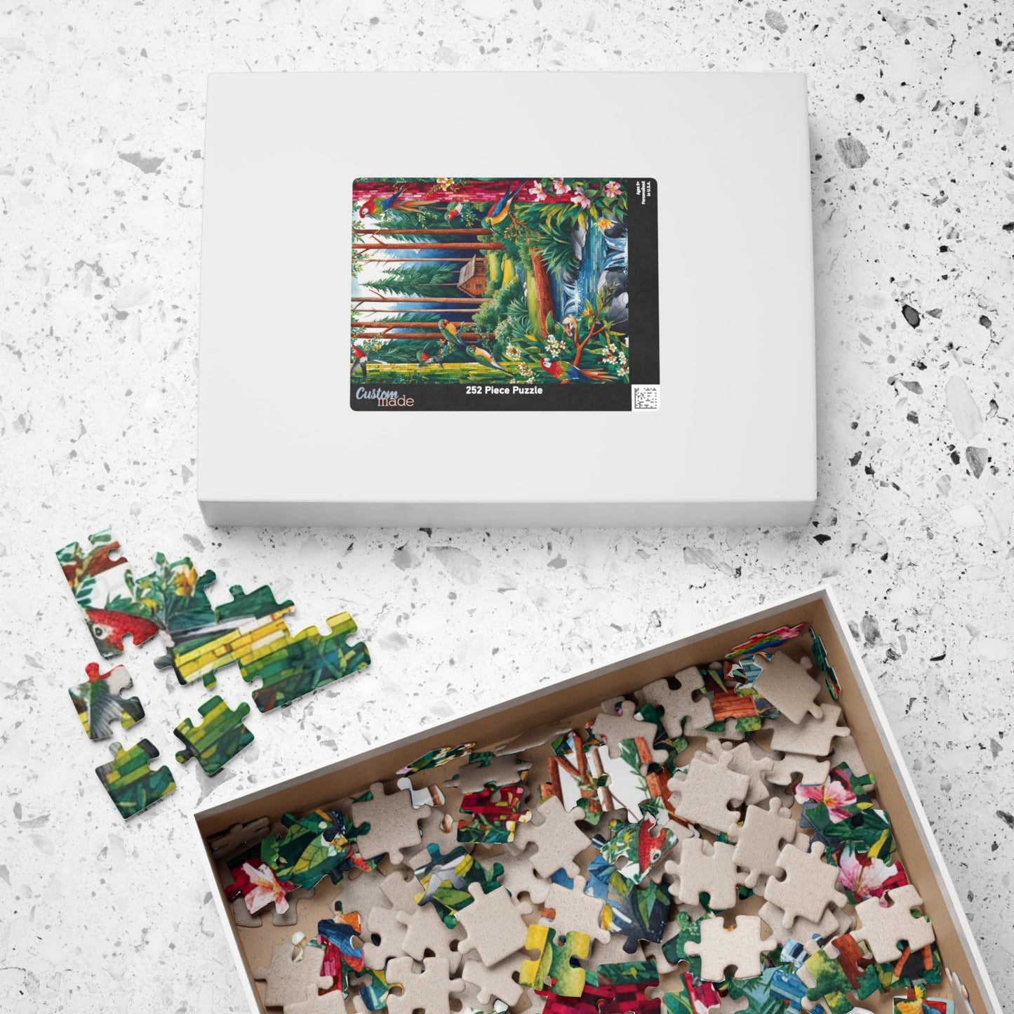 Forest Retreat Mosaic Puzzle - 110-1014 Piece, Tree Birds Cabin Stream Jigsaw Game, Nature Lovers Gift, Relaxing Mindfulness Family Activity Puzzle The Puzzle Chest