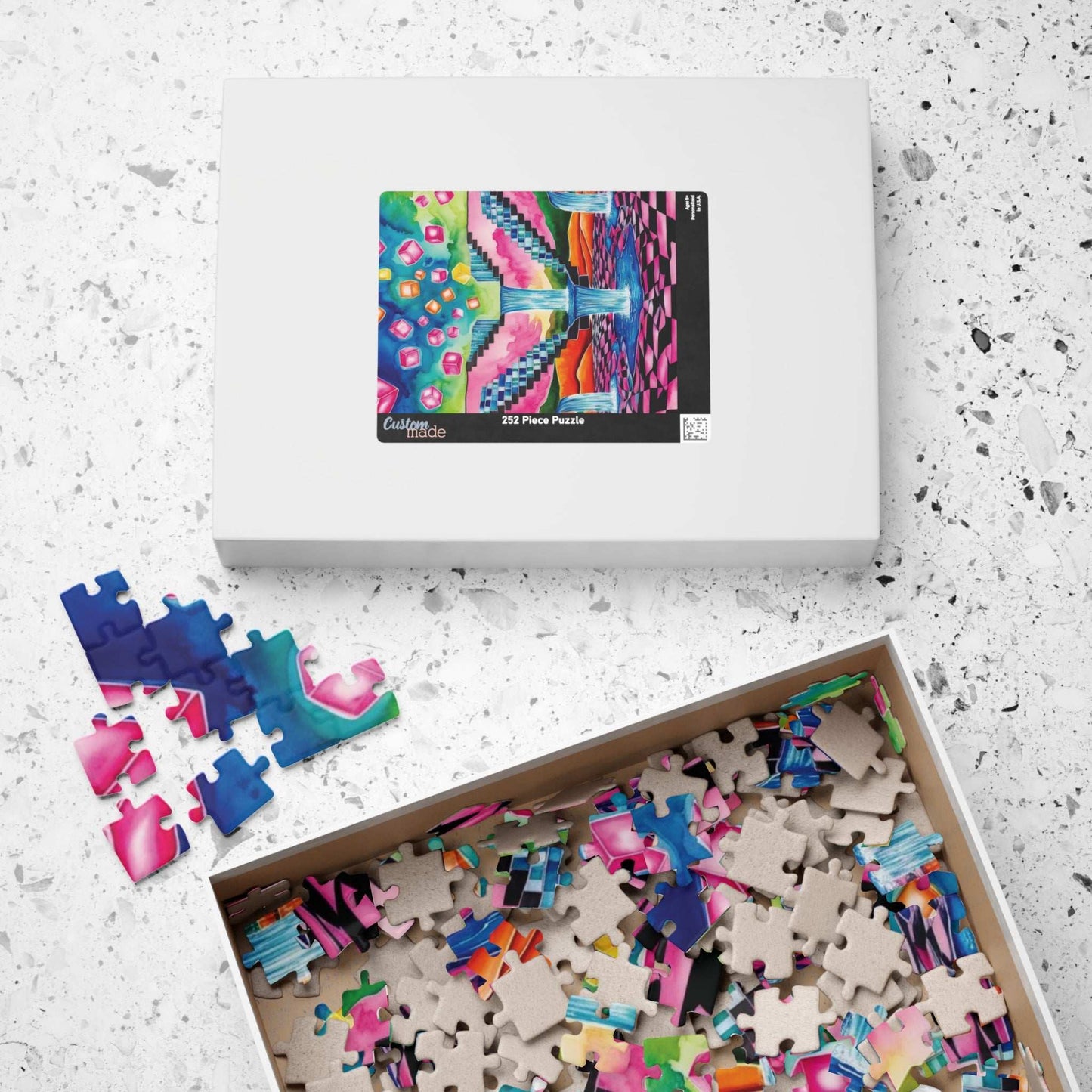 Trippy Jigsaw Puzzle, Surreal Landscape with Impossible Staircases and Waterfalls, Mind-Bending Puzzle, Vivid Jigsaw Game for Enthusiasts Puzzle The Puzzle Chest