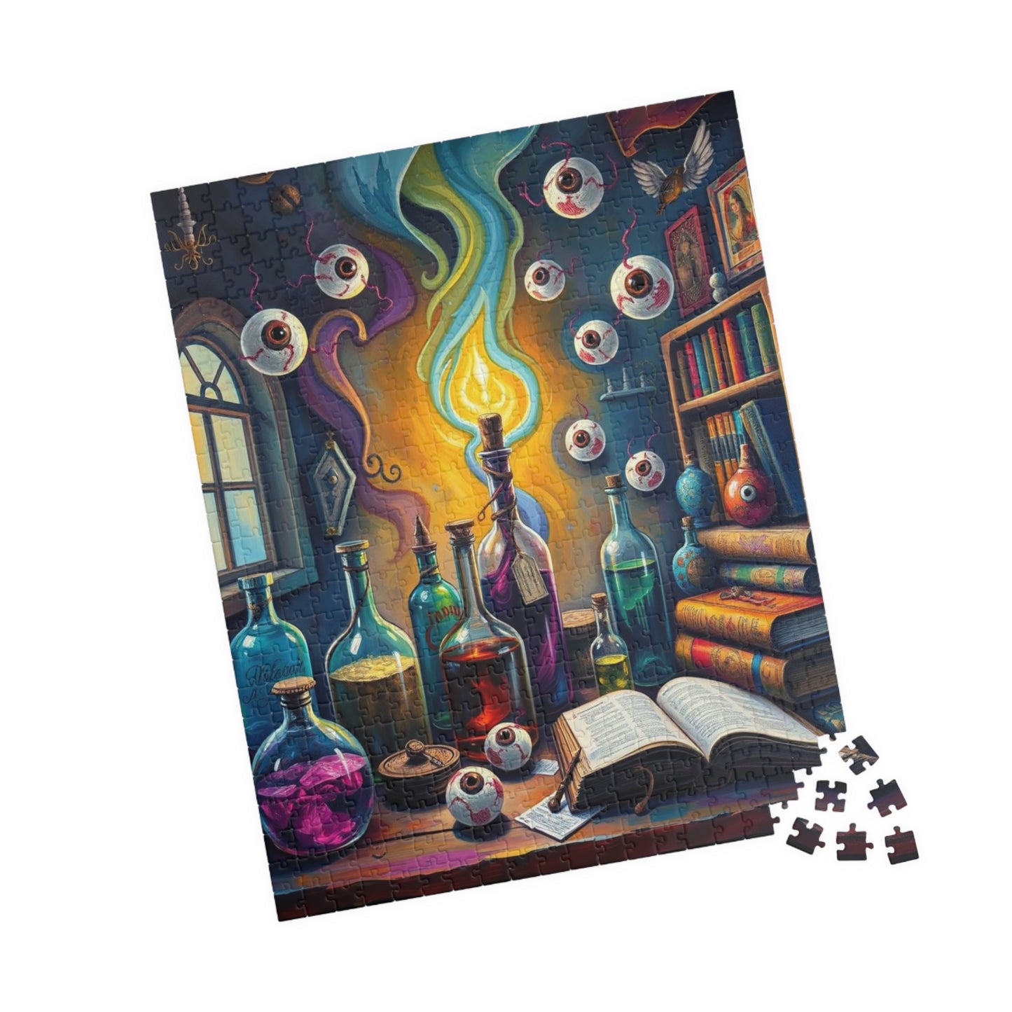 Mystical Potion Lab Jigsaw Puzzle, 110, 252, 520-piece Puzzle for Game Night, Halloween Family or Solo Activity, Gift for Friend