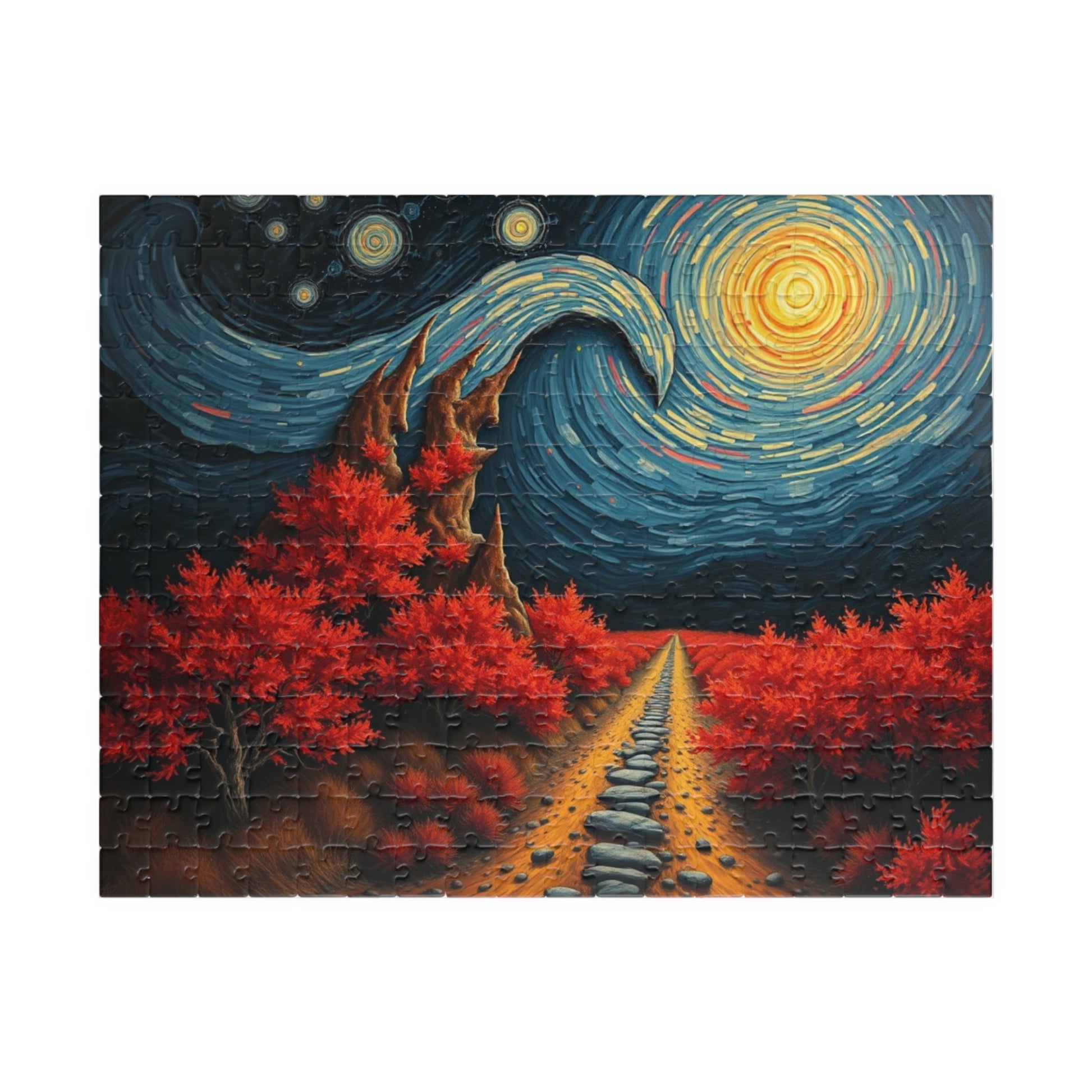 Abstract Landscape Jigsaw Puzzle Art for Adults, Autumn Nature Puzzle 252 pcs (Horizontal) Puzzle The Puzzle Chest