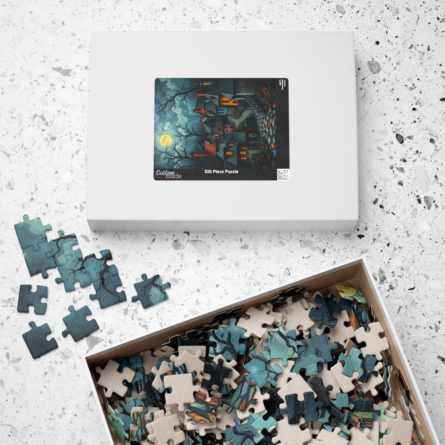 Mystical Night Village Puzzle: Enchanting Town Jigsaw Game, Perfect for Cozy Evenings, Family Fun, Halloween Decor, Gift Ideas The Puzzle Chest