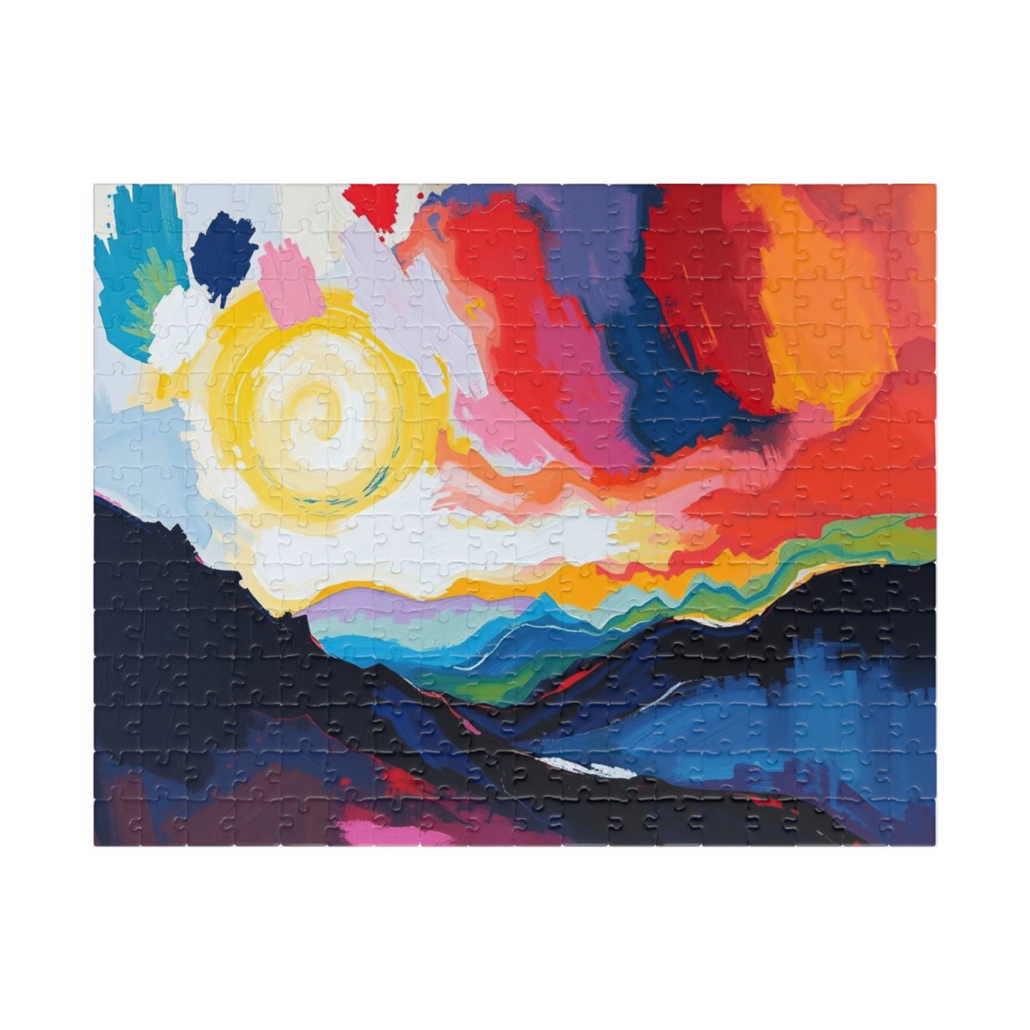 Colorful Landscape Puzzle - Abstract Jigsaw Game for Nature Lovers, Family Game Night, Mindful Activity, Home Entertainment 252 pcs (Horizontal) Puzzle The Puzzle Chest