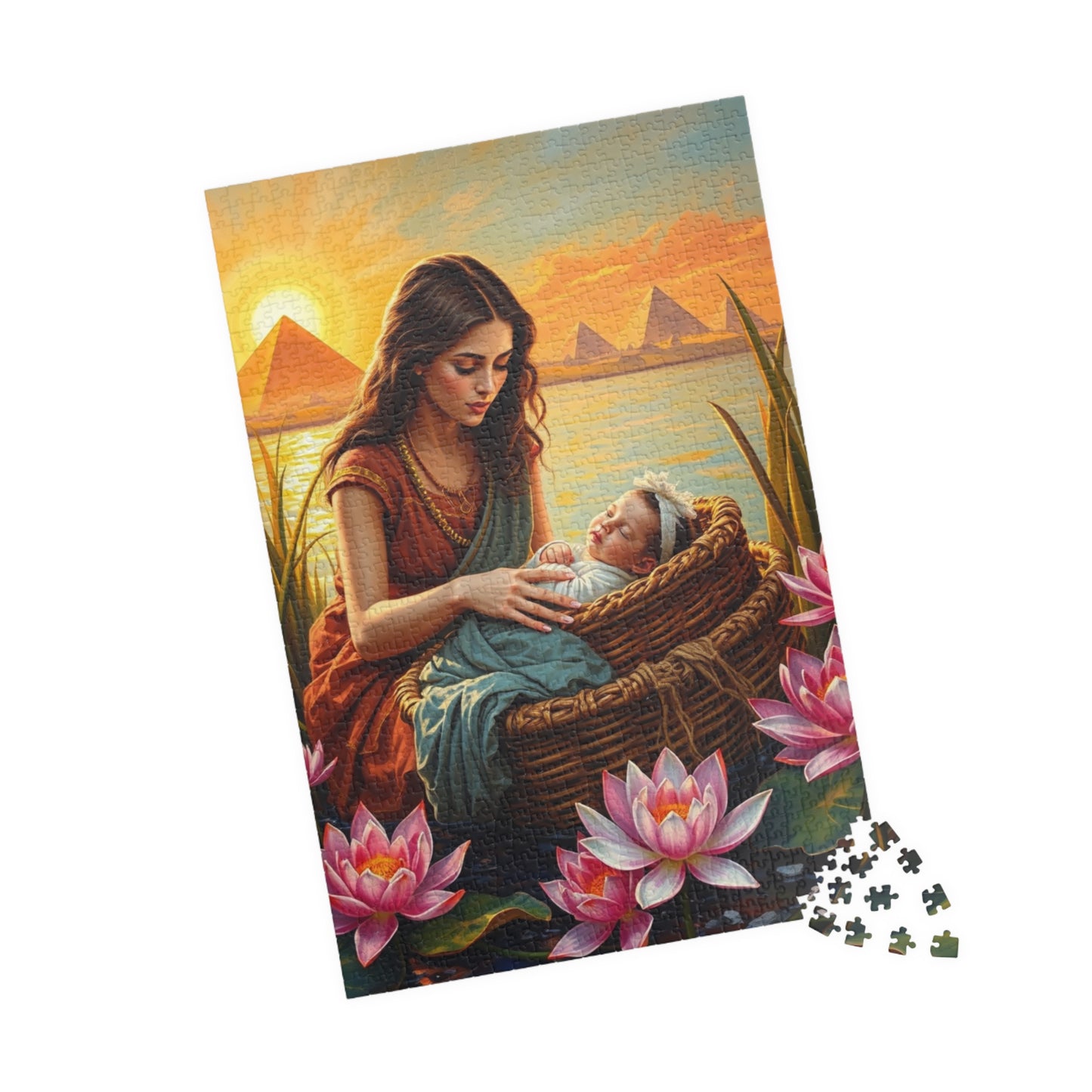 Religious Jigsaw Puzzle - Baby Moses, Family Game Night, Faith Based Home Entertainment, Colorful Biblical Puzzle Lover Gift for Christians Puzzle The Puzzle Chest