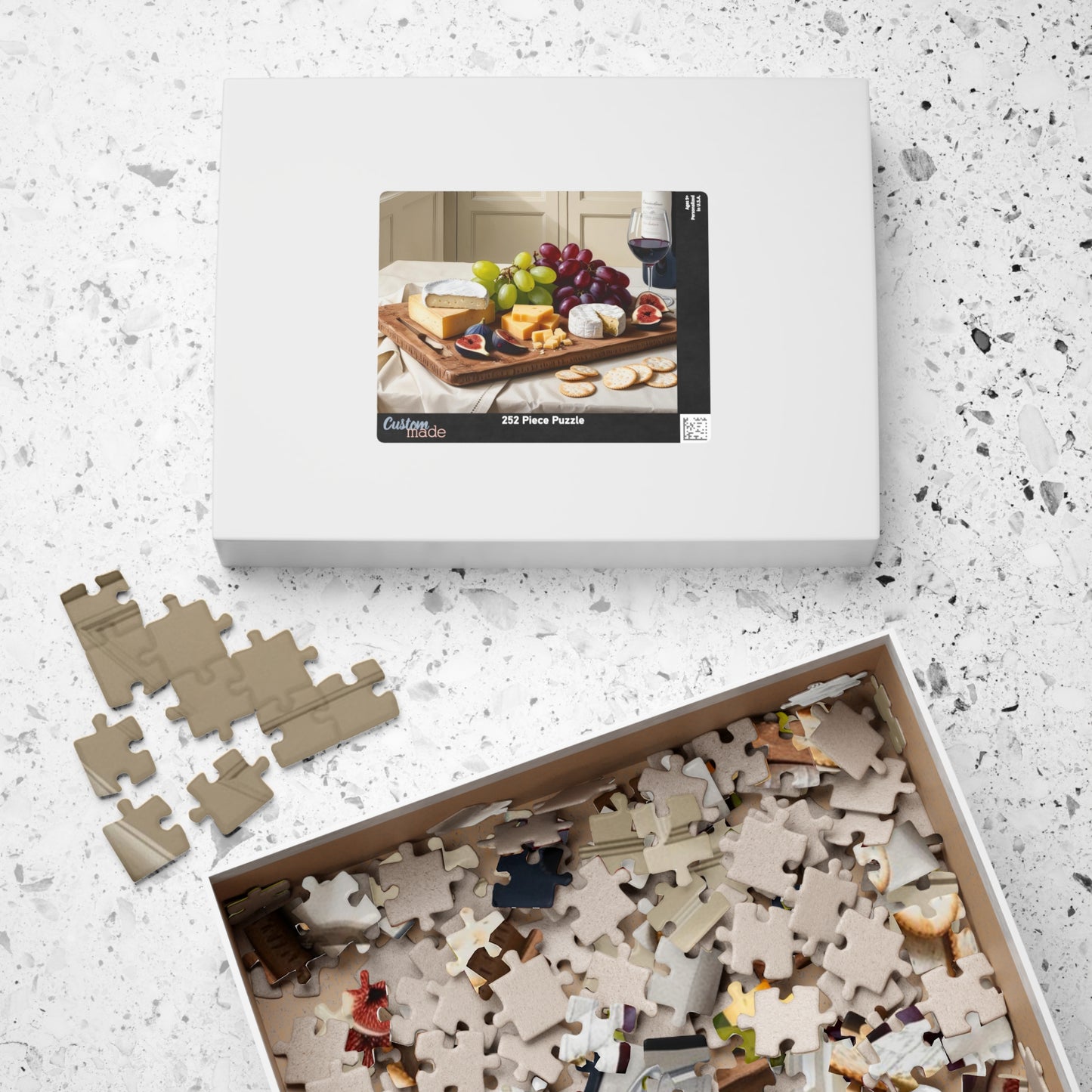 Foodie Jigsaw Puzzle - Cheese Wine Board, 110-1014 Piece Tabletop Game, Unique Kitchen Decor, Fun Family Activity, Gift for Food Lovers, Hobby Puzzle The Puzzle Chest