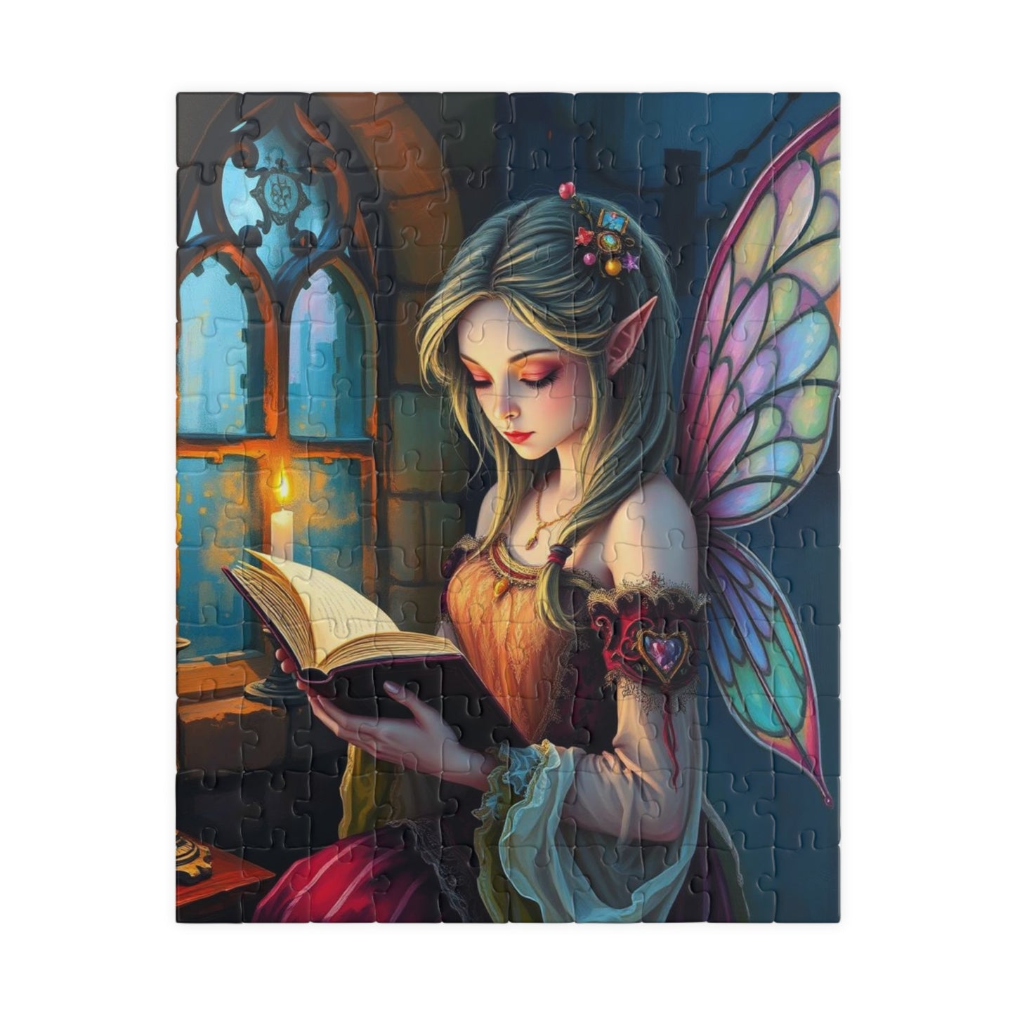 Bookish Fairy Jigsaw Puzzle - Reading by Candlelight, 110-1014 Piece Fantasy Game for Holiday Birthday Gift, Family Fun, Mindful Activity