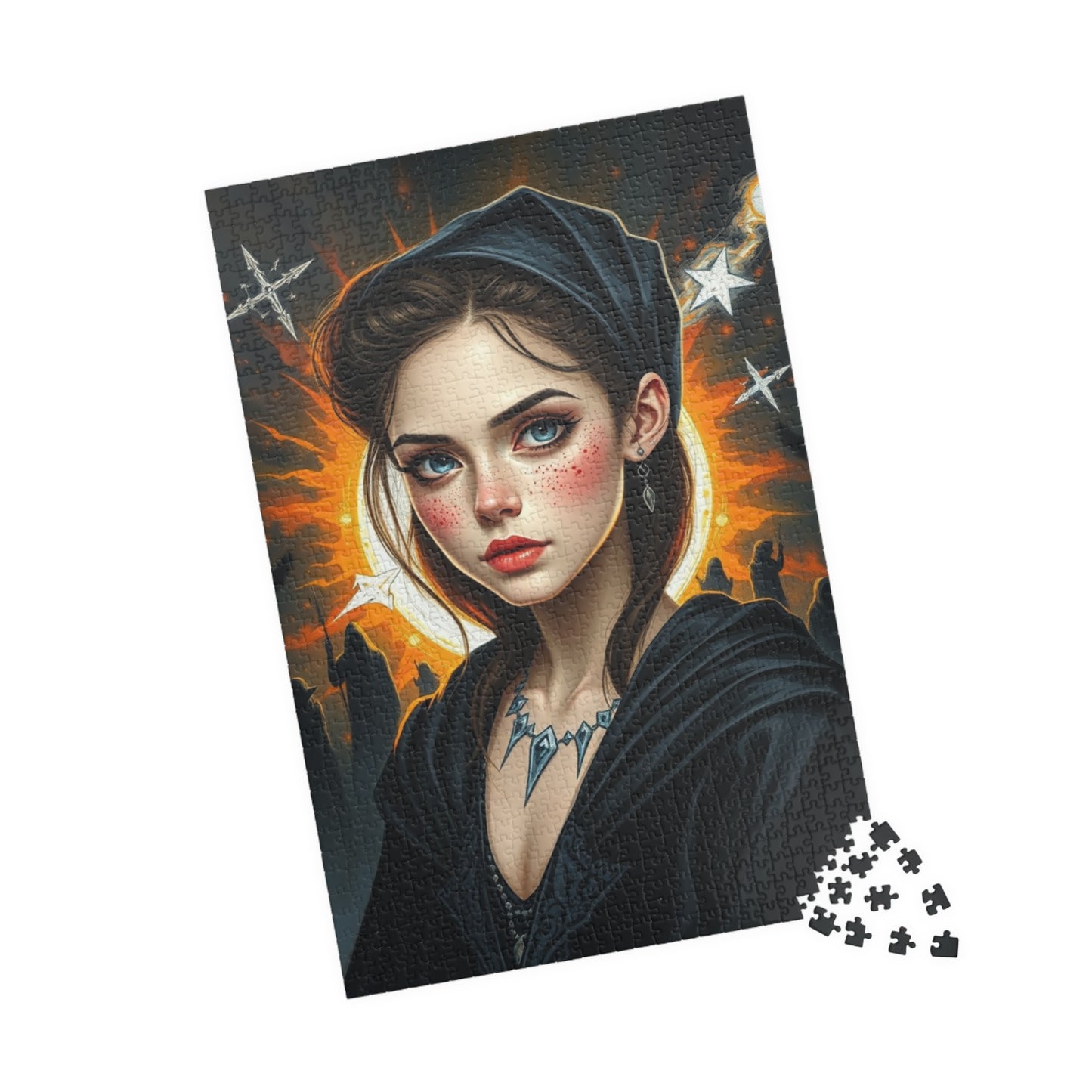 Mystical Woman Portrait Puzzle, Gothic Fantasy Art Jigsaw for Adults, Perfect Holiday Gift for Puzzle Lover, Family Activity or Solo Fun Puzzle The Puzzle Chest