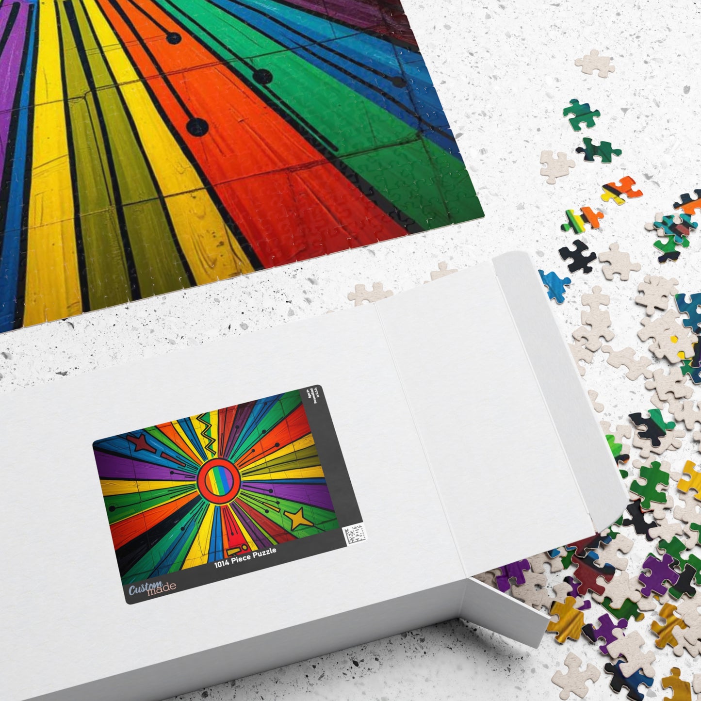 Rainbow Burst Jigsaw Puzzle - Fun Family Activity, Vibrant Abstract Puzzle, Perfect Adult Gift for Friends, 110-1014 Pieces