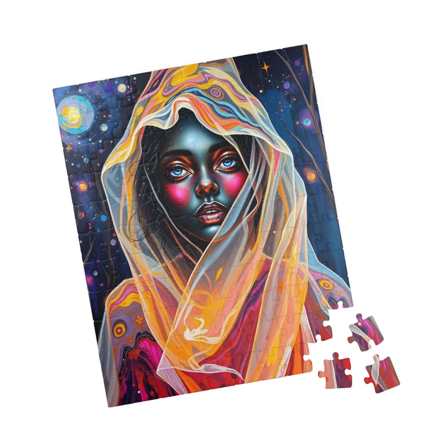 Mysterious Witch Portrait Puzzle, Mystical Night Woman 110, 252, 520, 1014-piece Jigsaw Game, Relaxation Gift for Art Lover, Home Activity Puzzle The Puzzle Chest