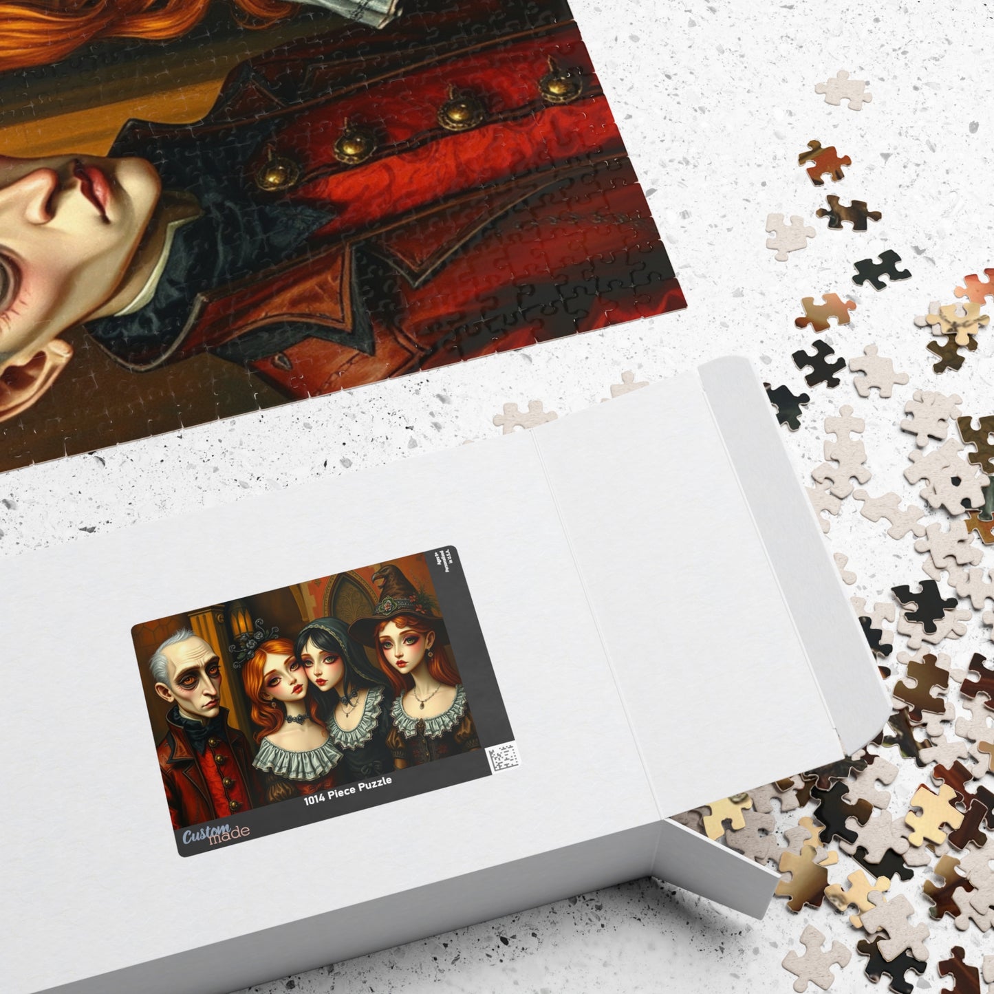 Gothic Art Jigsaw Puzzle, Mysterious Family Dark Art Theme, Perfect for Halloween, Cozy Nights, Family or Solo Fun, Puzzle Enthusiast Gift Puzzle The Puzzle Chest