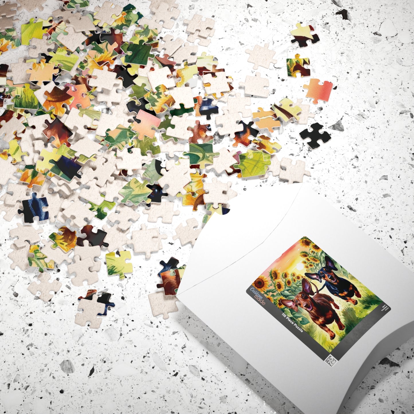 Dachshunds Puzzle, Sunflower Dog Race Jigsaw Puzzle, Brain Teaser Game, Family Activity, Relaxing Hobby, Animal Lover Gift, Mindfulness Puzzle The Puzzle Chest