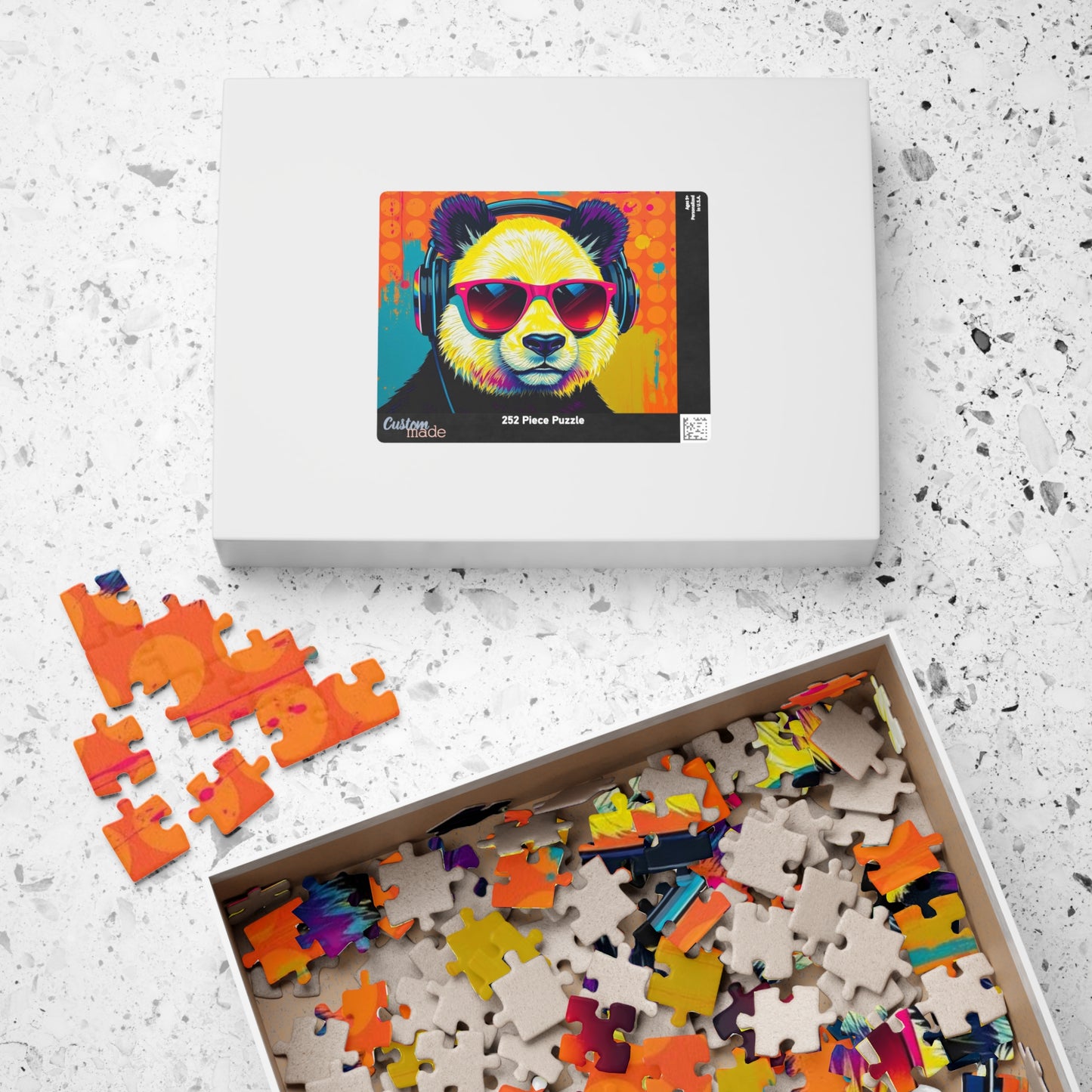 Vibrant Panda Puzzle - Pop Art Jigsaw Game, Fun Family Night, Animal Lover Gift for Friends, Colorful Home Entertainment Puzzle The Puzzle Chest