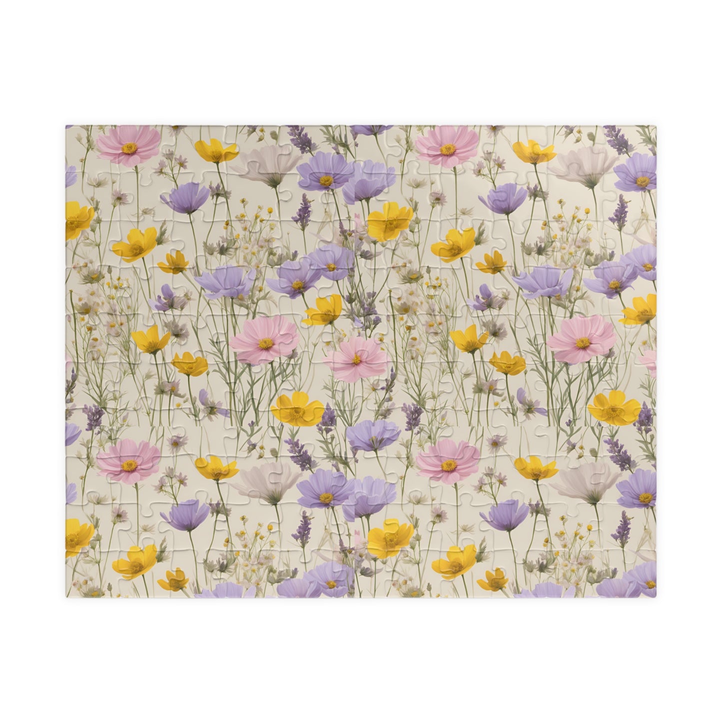 Pastel Wildflower Jigsaw Puzzle, 110-1014 Piece Game for Adults Relaxing Activity, Floral Art Project, Flower DIY Frameable Decor 110 pcs (Horizontal) Puzzle The Puzzle Chest