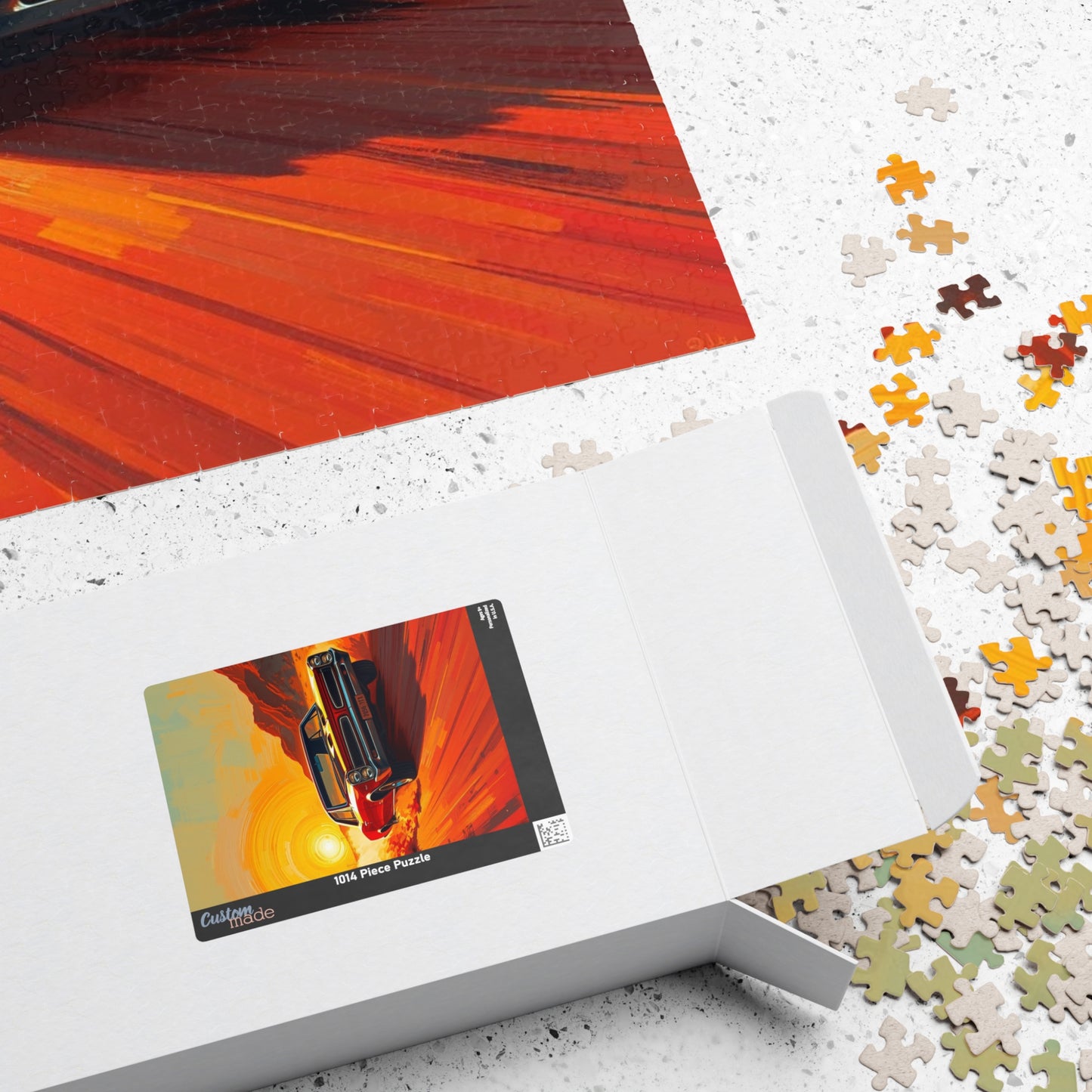 Retro Car Puzzle - Classic 1966 GTO Jigsaw Game, Vintage Auto Artwork Puzzle The Puzzle Chest