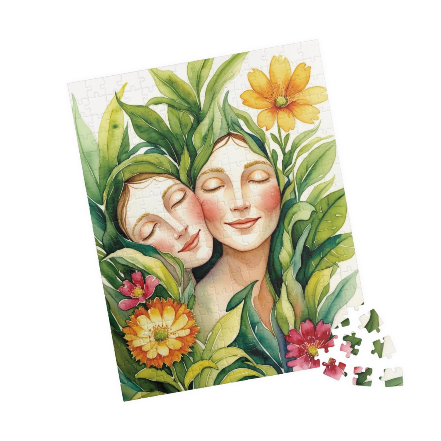 Surreal Human-Nature Jigsaw Puzzle, Floral Faces Design, Adult Puzzle Relaxing Indoor Activity, Gift for Nature Lovers Inspired by F. Kaholo Puzzle The Puzzle Chest