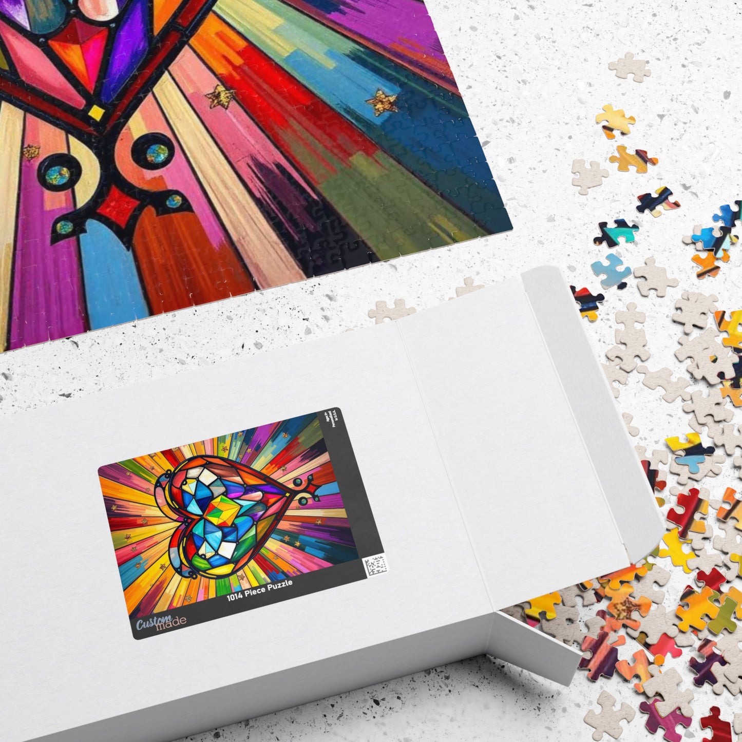 Prism of Love Jigsaw Puzzle, Stained Glass Style Art, Rainbow Colors LGBTQ+ Gift for Puzzle Lovers, Fun Family Activity, Mindful Hobby