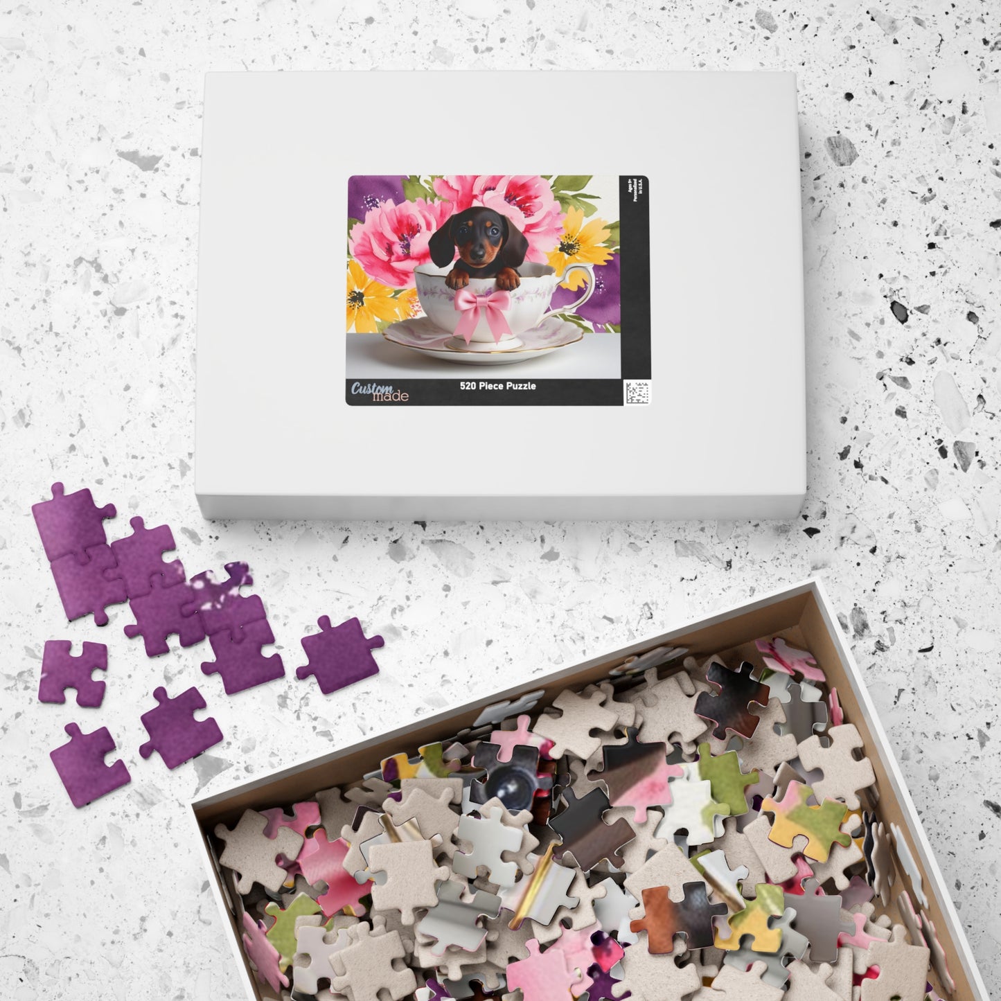 Cute Dachshund Puppy in Teacup Puzzle, Fun Family Activity, Pet Lovers Gift, 110-1014 Piece Puzzle, Dog-Themed Decor, Gift for Animal Lovers Puzzle The Puzzle Chest