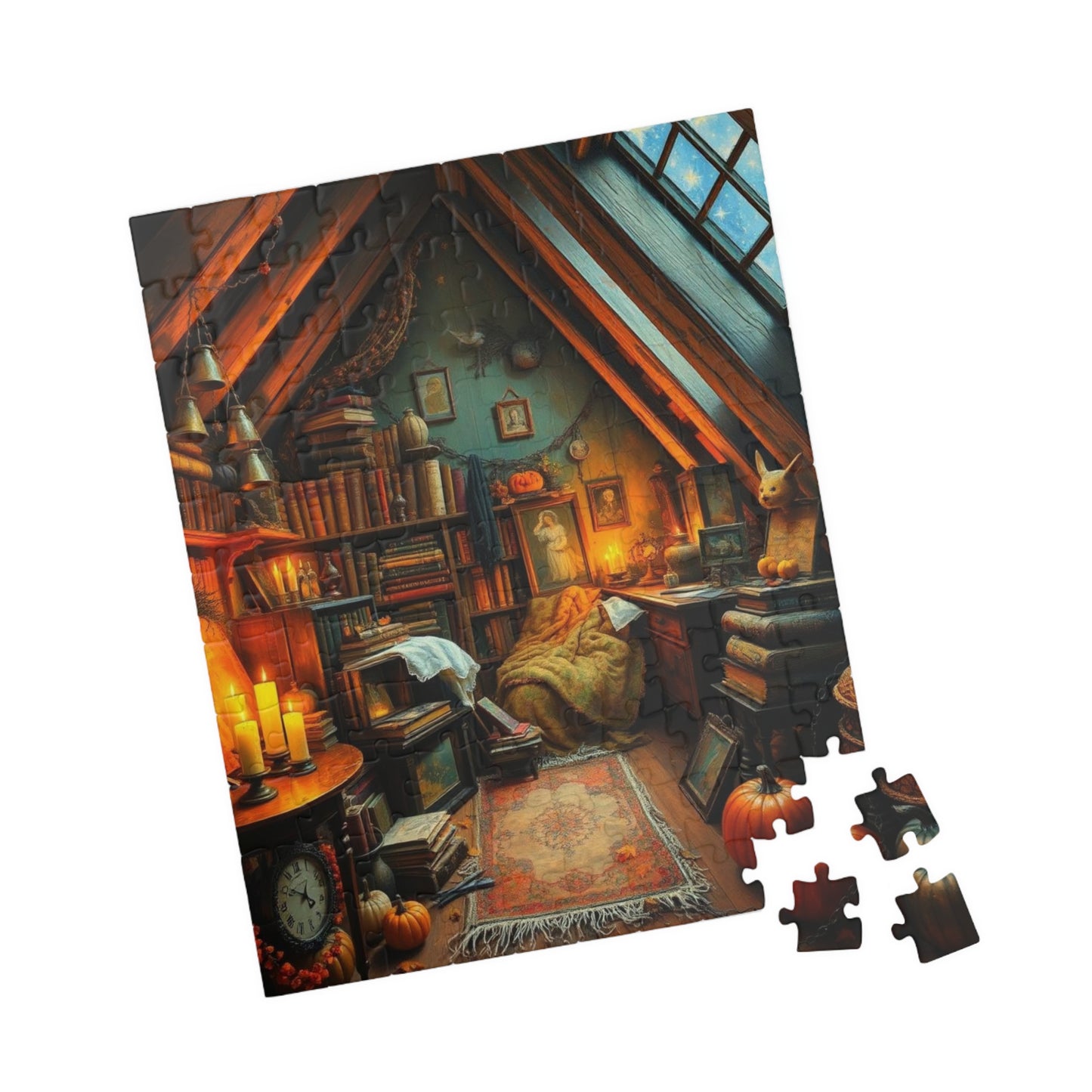 Dreamy Autumn Attic Puzzle 110, 252, 520, 1014-piece, Cozy Indoor Art, Home Décor, Family Game Night, Brain Teaser Gift for Puzzle Lovers