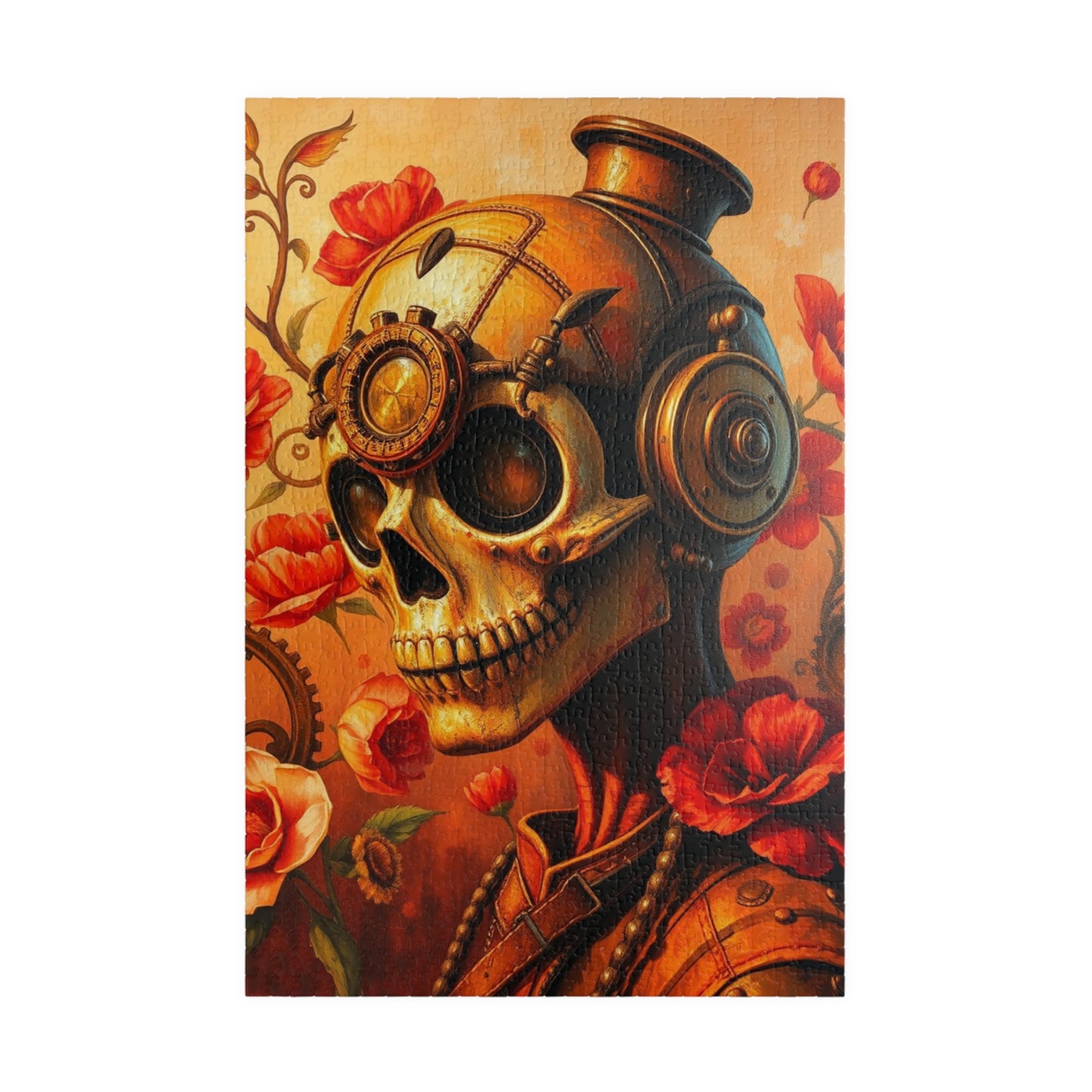 Steampunk Skull Puzzle, 110-1014 Piece Unique Art Gift, Family Fun, Halloween Puzzle Decor, Home Entertainment, Puzzle Lover Brain Teaser 1014 pcs (Vertical) Puzzle The Puzzle Chest