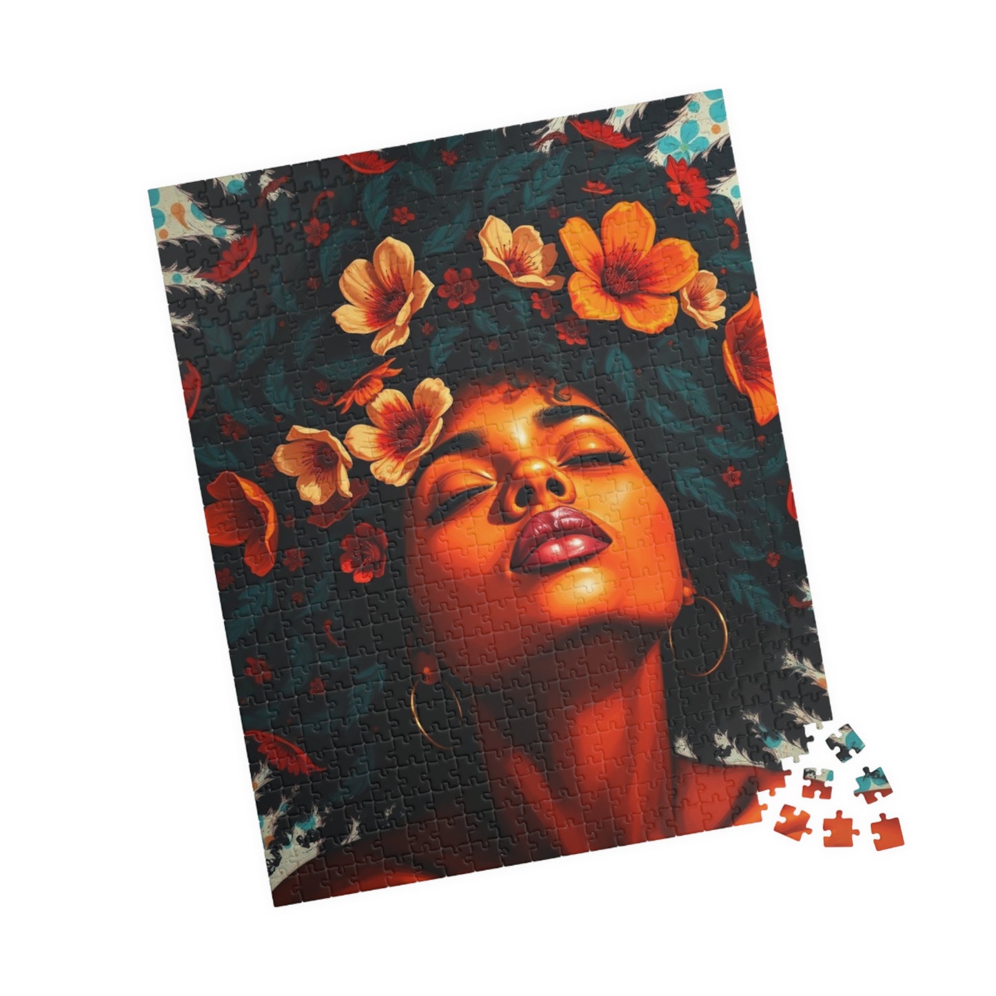 African American Jigsaw Puzzle, Black Female Portrait, Black Woman Art, Afrocentric Gift Puzzle The Puzzle Chest