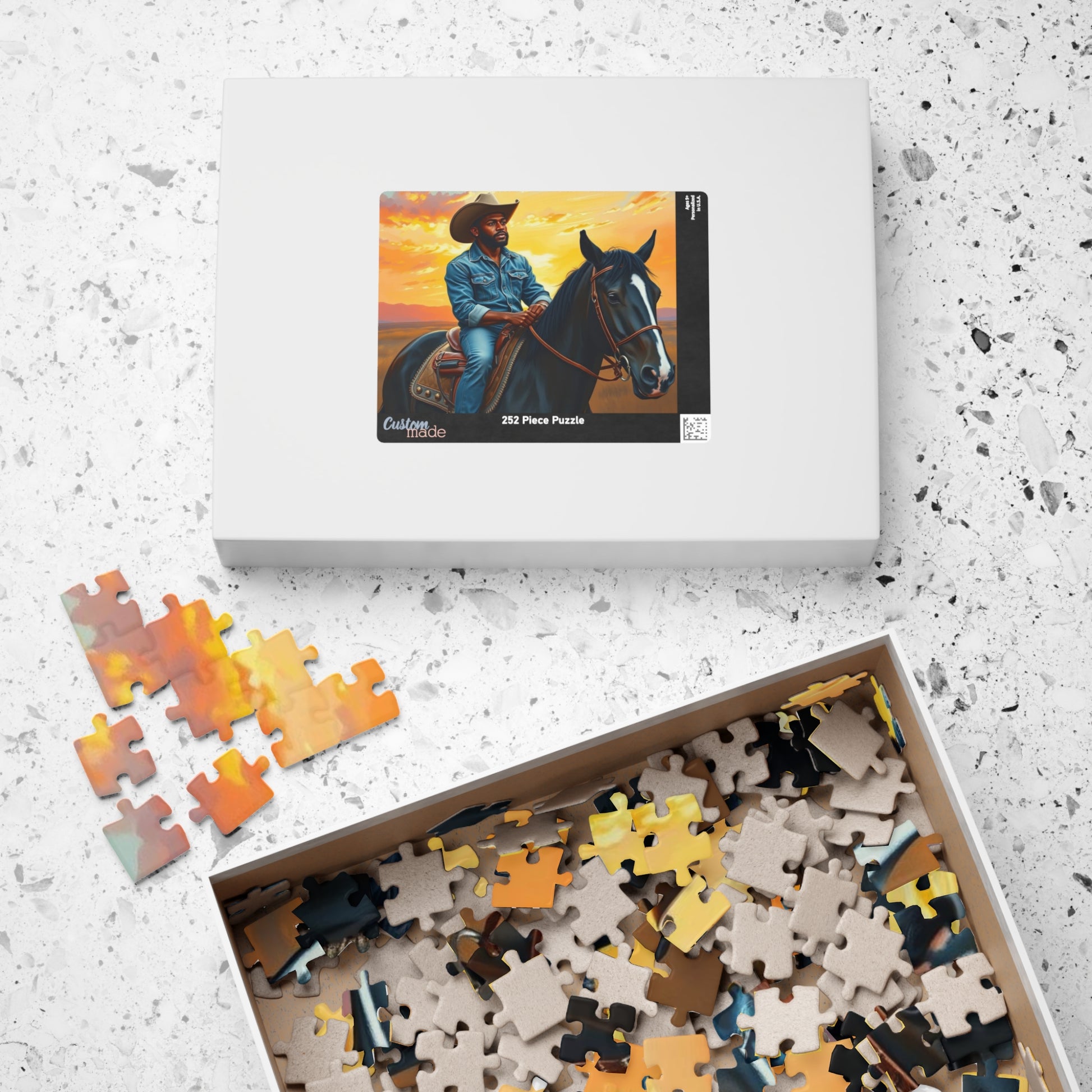 Black Cowboy Jigsaw Puzzle, Black Art African American Man Riding a Horse, Ideal for Solo Fun or Family Activity, Gift for Friends Puzzle The Puzzle Chest