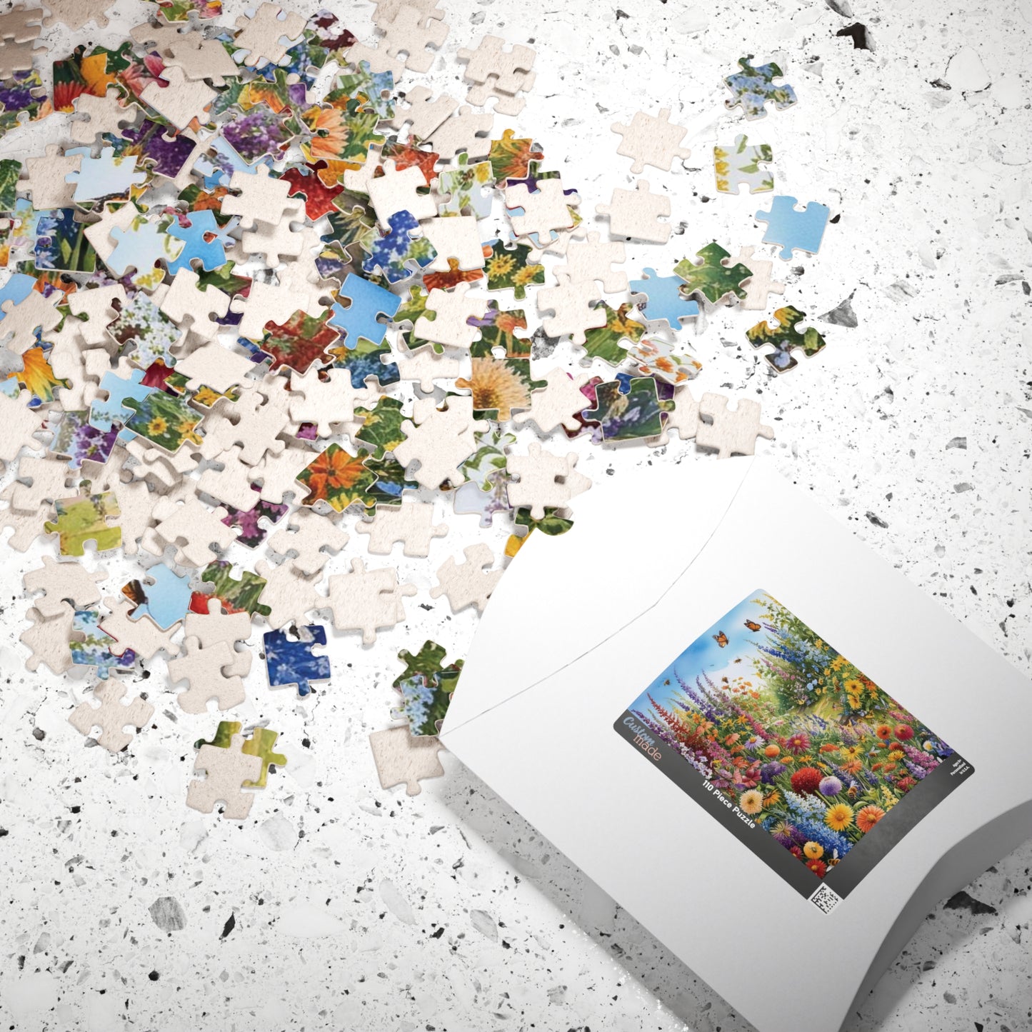 Garden Scene Jigsaw Puzzle with Wildflowers, Butterflies and Bees, 110-1014 Piece Floral Puzzle, Fun Family Activity, Creative Hobby Puzzle The Puzzle Chest