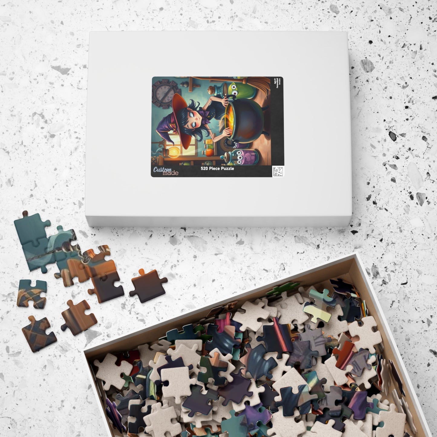 Whimsical Witch Puzzle, Halloween Jigsaw Game Perfect Gift for Puzzle Lovers, Family Game Night, Creative Challenge, Fun Seasonal Activity
