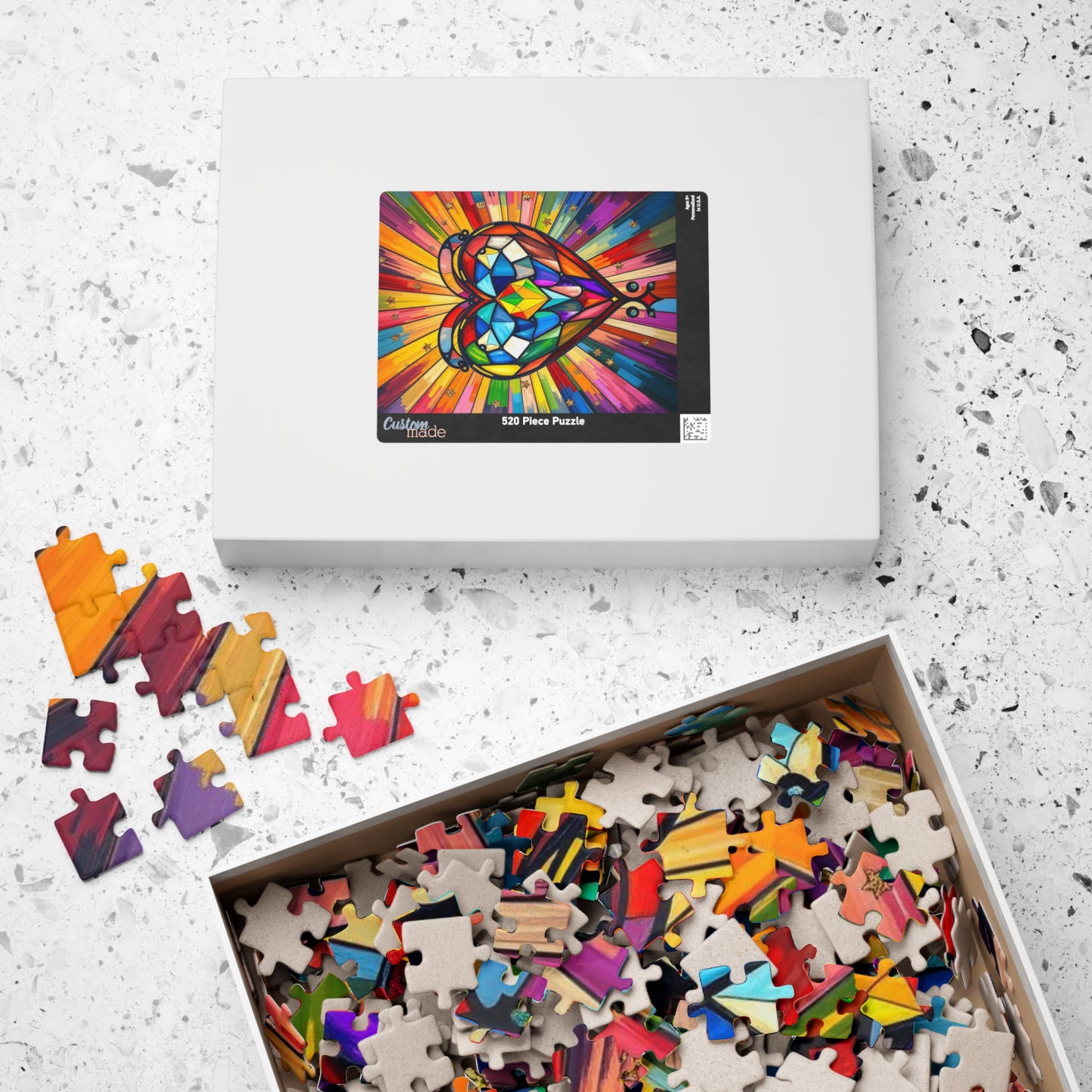 Prism of Love Jigsaw Puzzle, Stained Glass Style Art, Rainbow Colors LGBTQ+ Gift for Puzzle Lovers, Fun Family Activity, Mindful Hobby
