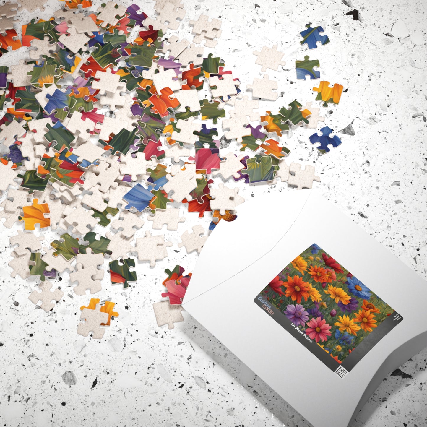 Wildflower Rainbow Jigsaw Puzzle, 110-1014 Piece, Gradient Flowers Meadow, Artistic Puzzle Game, Floral Gift, Colorful Adult Puzzle Puzzle The Puzzle Chest