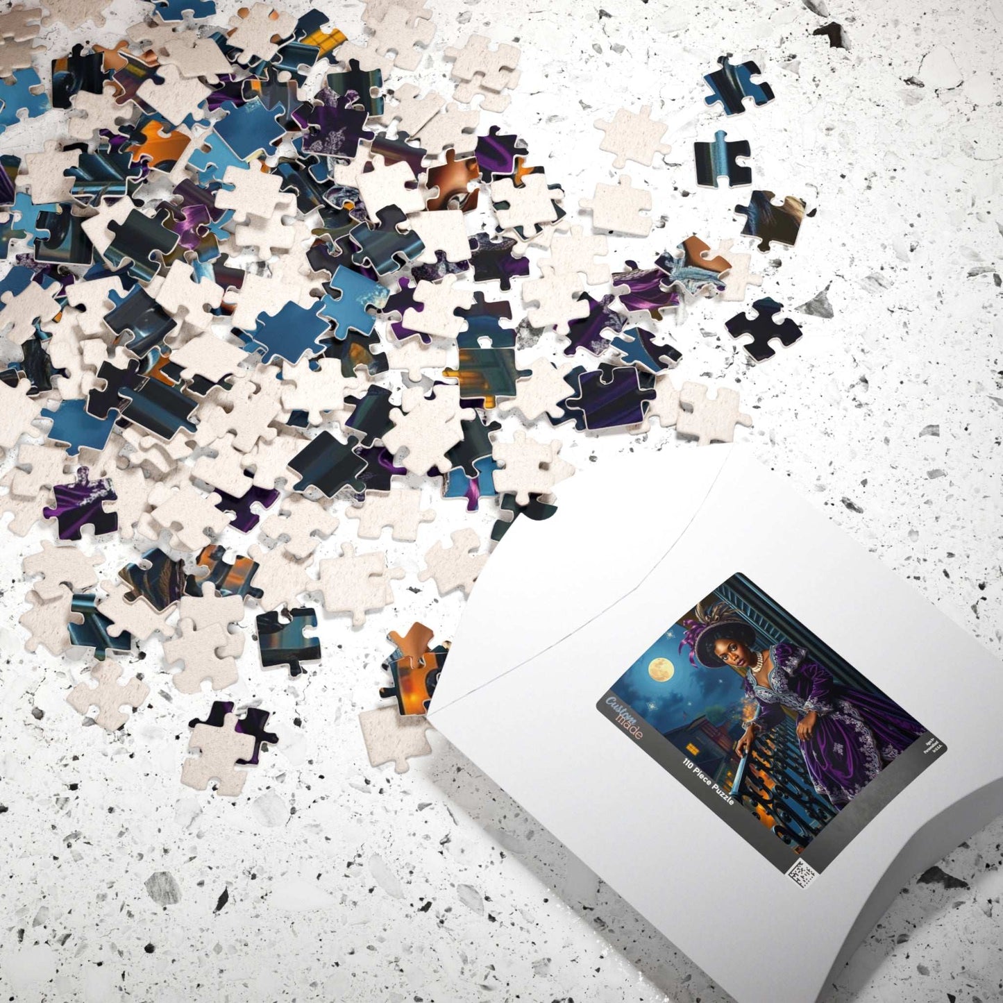 Mystical Moonlit Jigsaw Puzzle - Victorian Black Woman, African American Art Puzzle The Puzzle Chest
