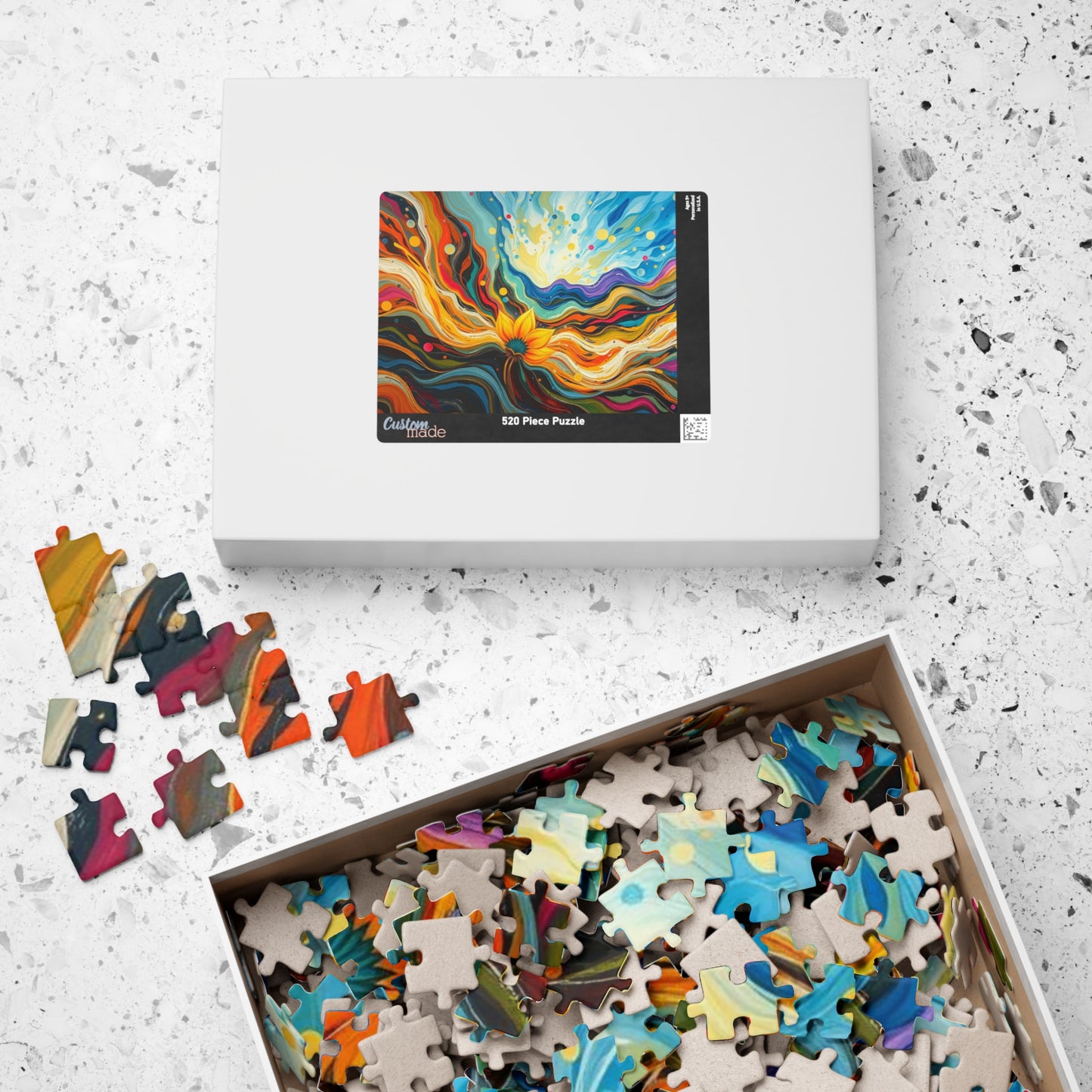 Colorful Abstract Landscape Puzzle | Fun Home Entertainment, Gift for Puzzle Lovers, Family Game Night, Mindfulness Brain Teaser Puzzle The Puzzle Chest