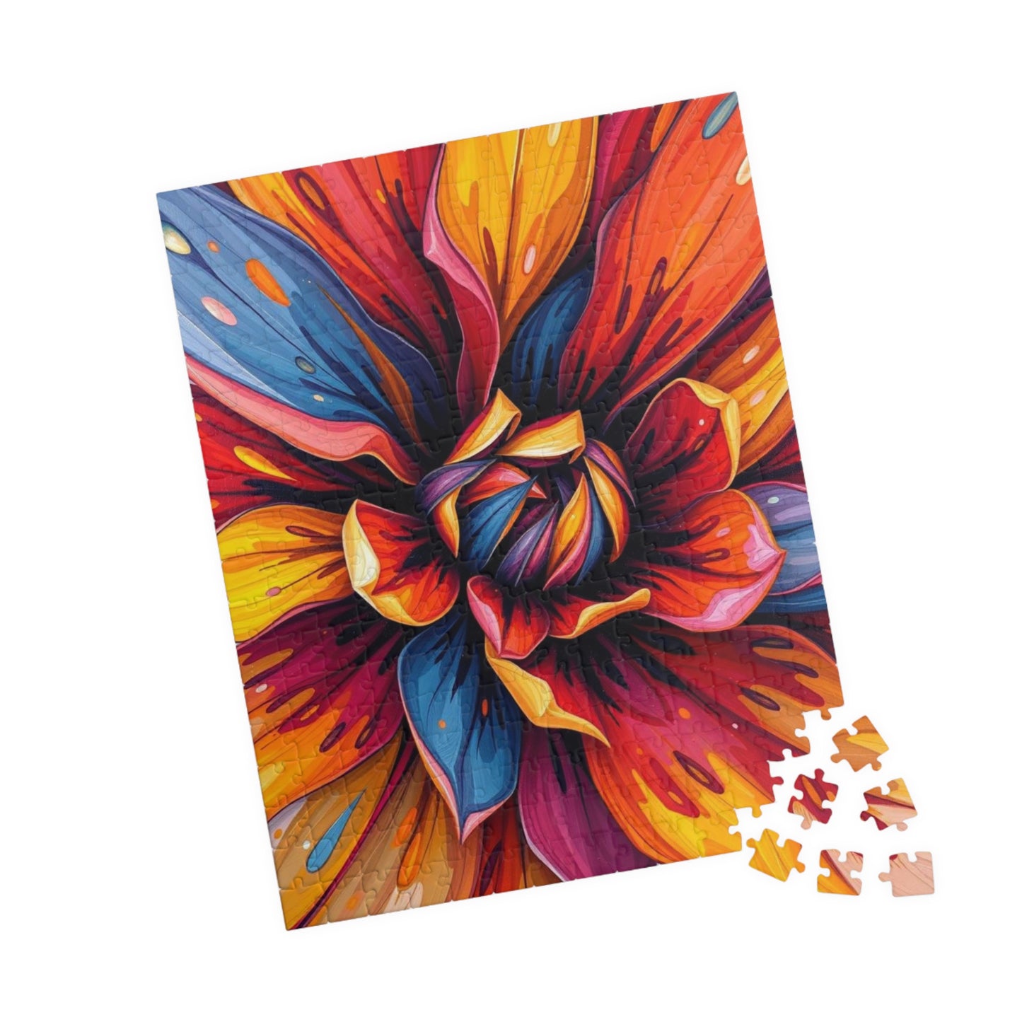 Vibrant Floral Puzzle, 110-1014 Piece Abstract Jigsaw Game, Colorful Art Piece, Art Lover Gift for Friends, Family Game Night, Brain Teaser Puzzle The Puzzle Chest