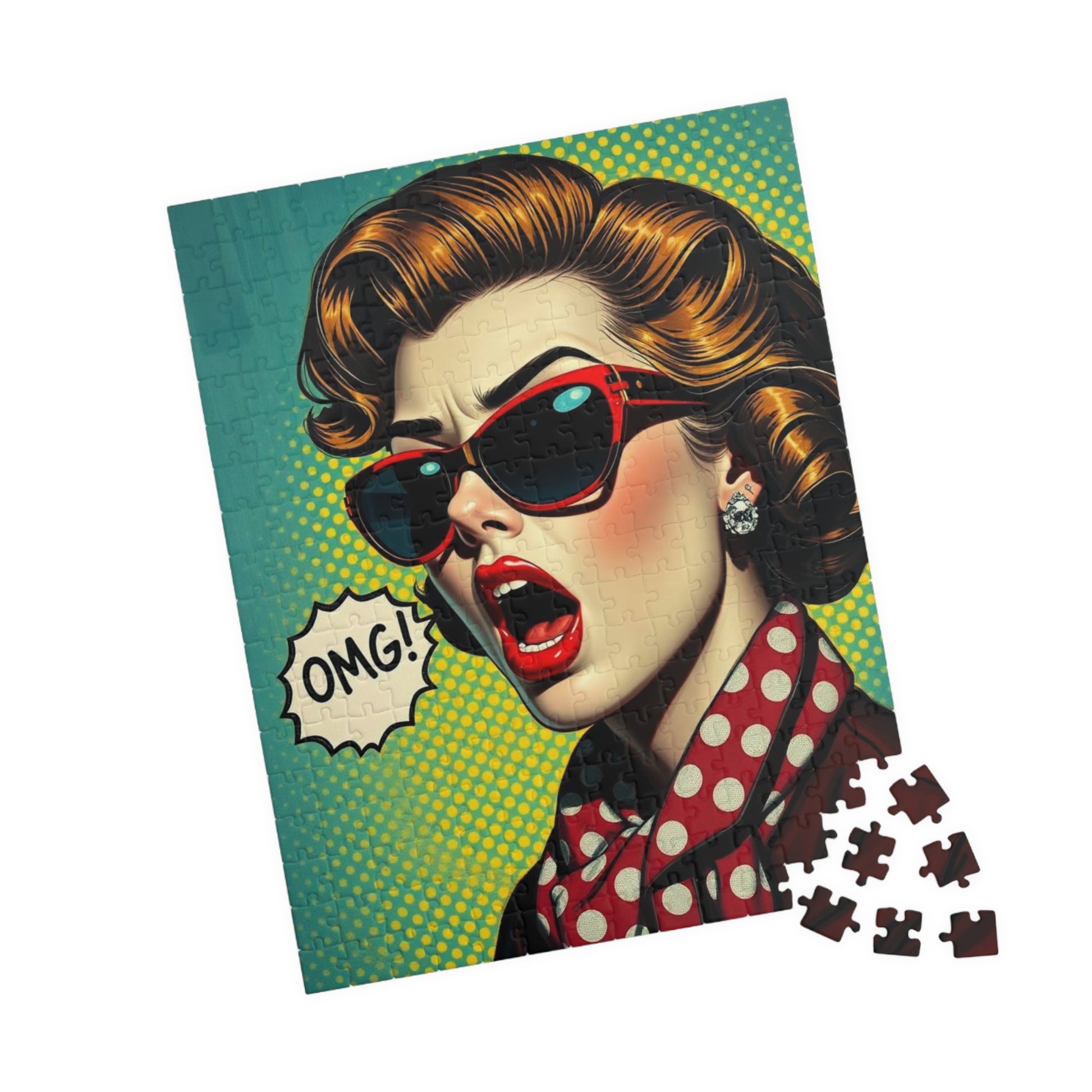Retro Pop Art Puzzle - OMG! 110, 252, 520, 1014-piece, Fun Family Game Night, Puzzle Lover Gift for Friend Holiday Birthday, Home Decor Puzzle The Puzzle Chest