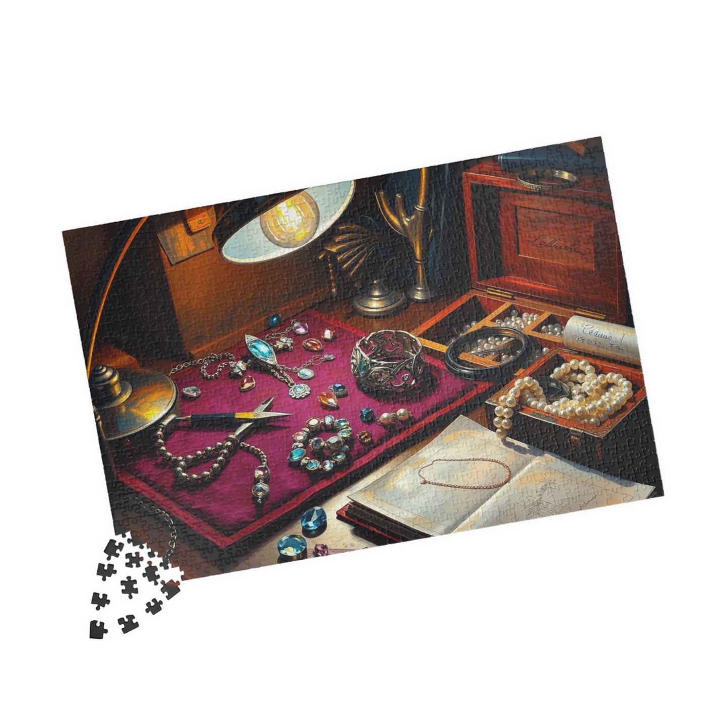 Jewelry Maker Workbench Jigsaw Puzzle, Intricate Beads, Gems and Crafting Scene, Detailed Crafting Table Design, Mindful Hobby, DIY Crafters Puzzle The Puzzle Chest