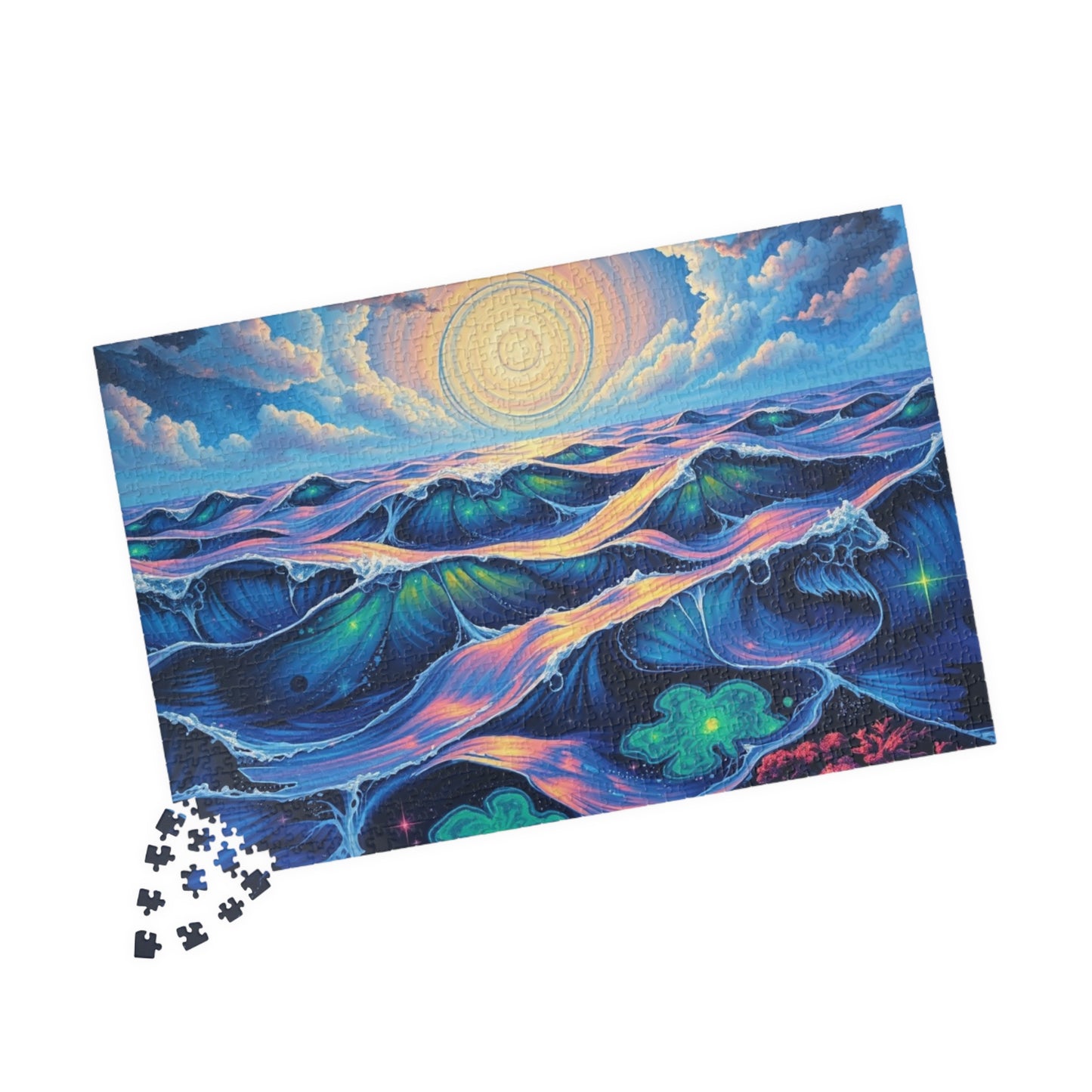 Colorful Ocean Waves Jigsaw Puzzle, Beautiful Art Puzzle for Adults, Family Game Night or Solo Fun, Best Unique Holiday Puzzle Lover Gift Puzzle The Puzzle Chest