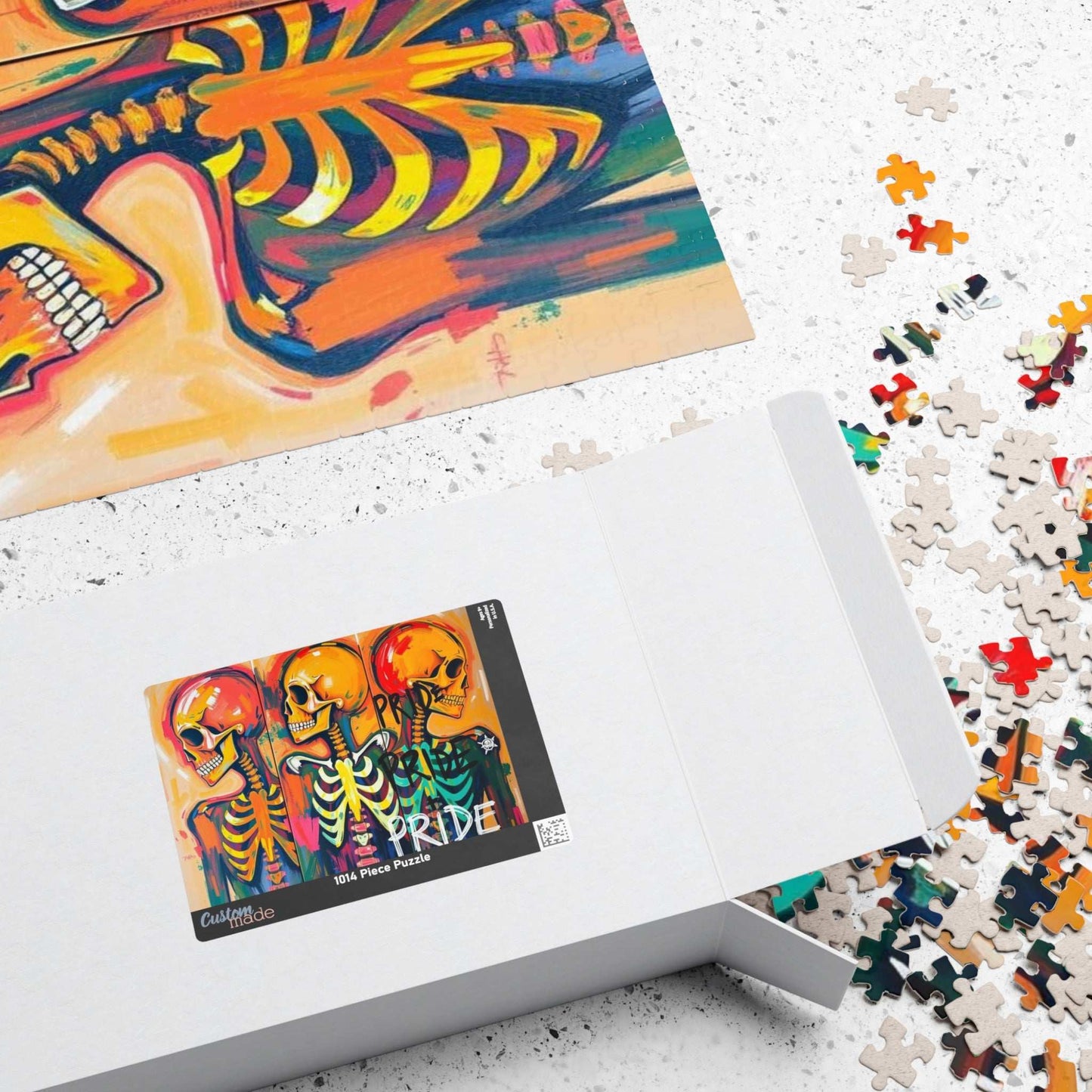 Pride Skeleton Puzzle, Colorful Puzzle for Group Fun, LGBTQ+ Gift for Birthday Holiday Pride Month, Creative Family Activity, Halloween Puzzle The Puzzle Chest