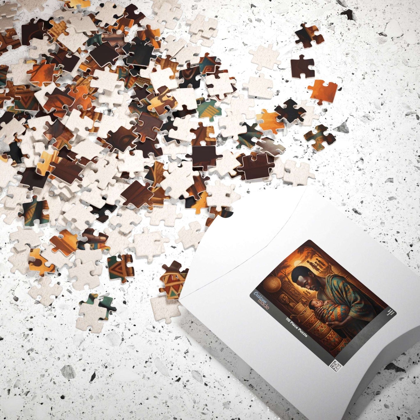 African American Cultural Heritage Jigsaw Puzzle - Family Bonding, Reflective Black Man Art, Afrocentric Puzzle The Puzzle Chest
