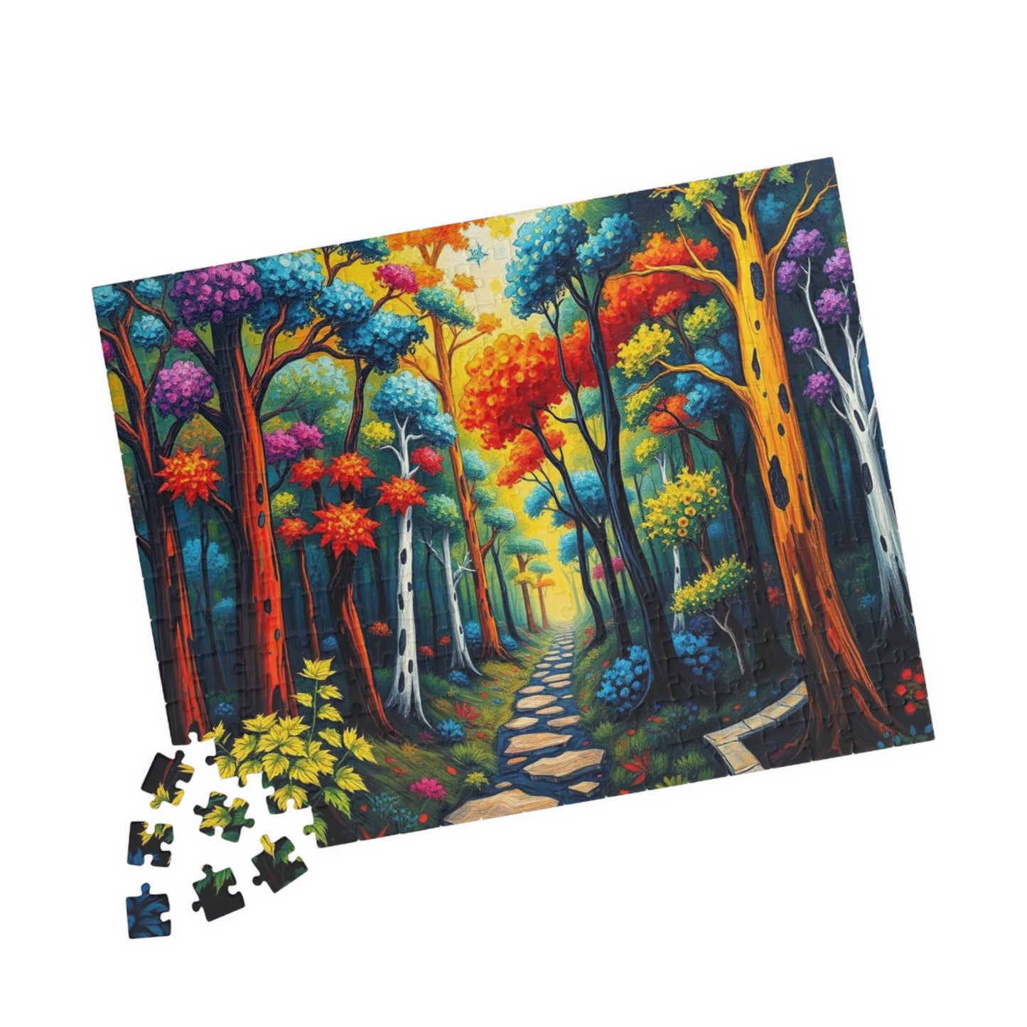 Colorful Forest Puzzle Jigsaw Game for Relaxation and Fun, Gift for Nature Lovers, Family Activity, 110, 252, 520, 1014-piece Brain Teaser Puzzle The Puzzle Chest