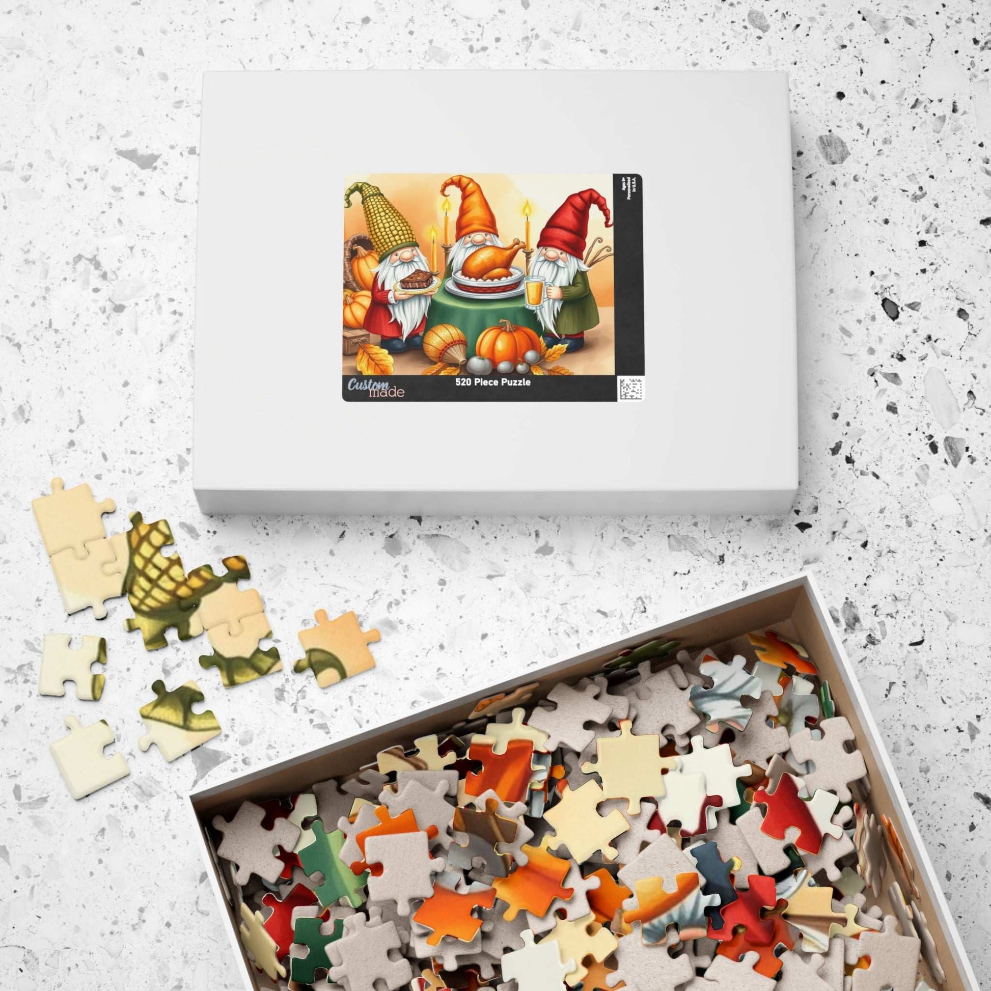 Thanksgiving Feast Gnome Puzzle - Fall Holiday Jigsaw Game Puzzle The Puzzle Chest