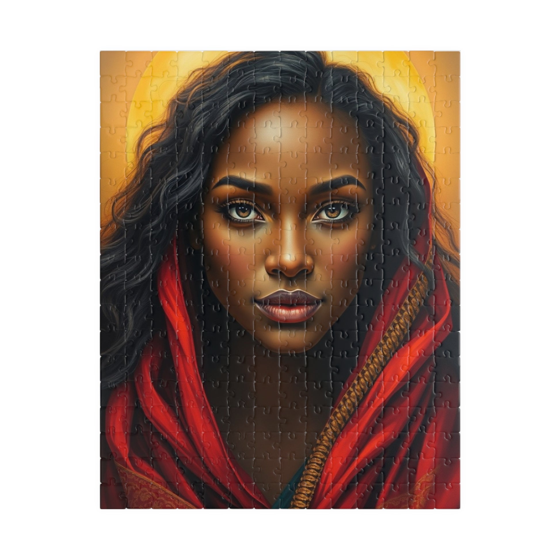 Black Art Puzzle, African American Woman Portrait, Mindfulness Activity, Afrocentric Gift for Art Lover Unique Home Entertainment Relaxation 252 pcs (Vertical) Puzzle The Puzzle Chest