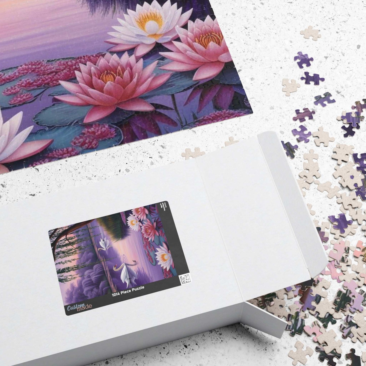 Serene Landscape Puzzle - Swans and Water Lilies - 110, 252, 520, 1014-piece, Gift for Nature Lovers, Family Fun Puzzle The Puzzle Chest