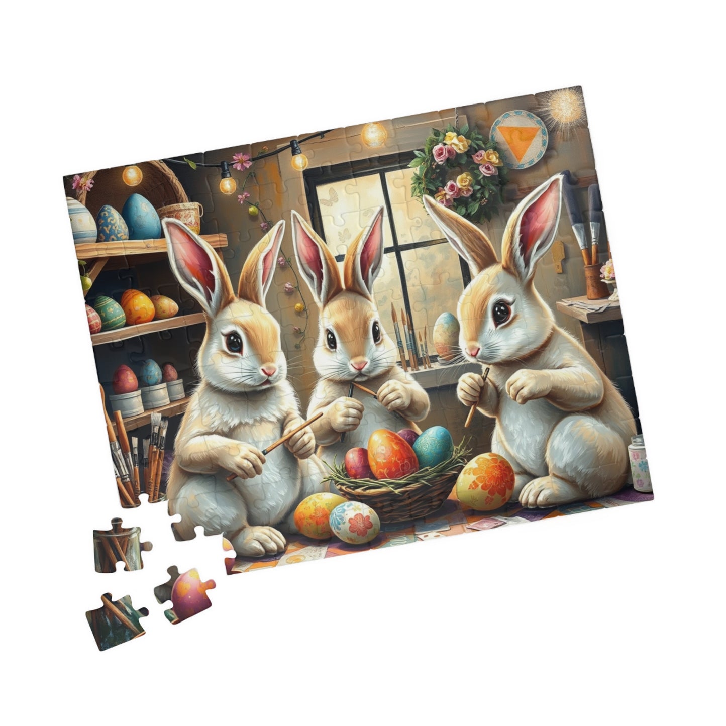Whimsical Easter Bunny Puzzle, Family Fun Jigsaw Game, Spring Home Entertainment, Holiday Activity, Mindfulness Gift for Friends Puzzle The Puzzle Chest