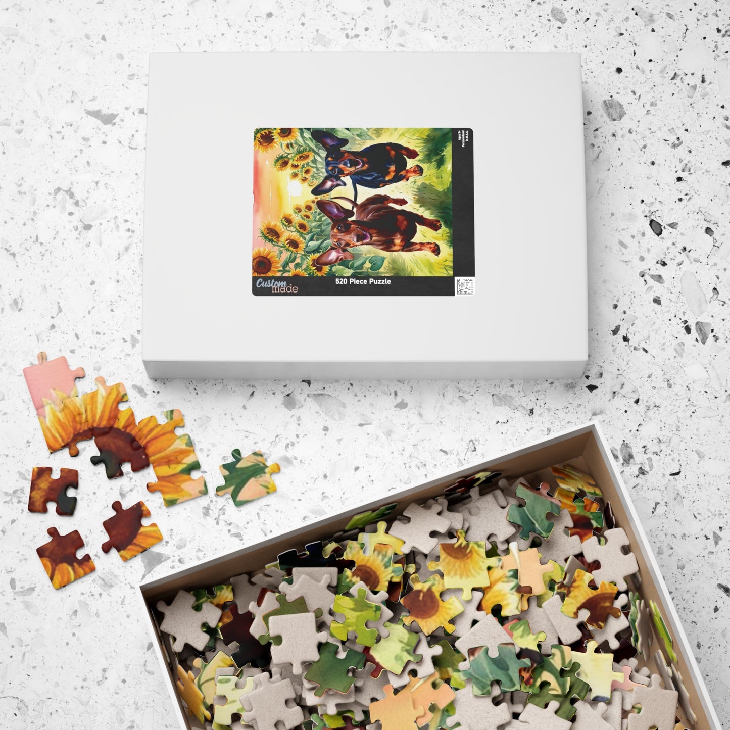 Dachshunds Puzzle, Sunflower Dog Race Jigsaw Puzzle, Brain Teaser Game, Family Activity, Relaxing Hobby, Animal Lover Gift, Mindfulness Puzzle The Puzzle Chest