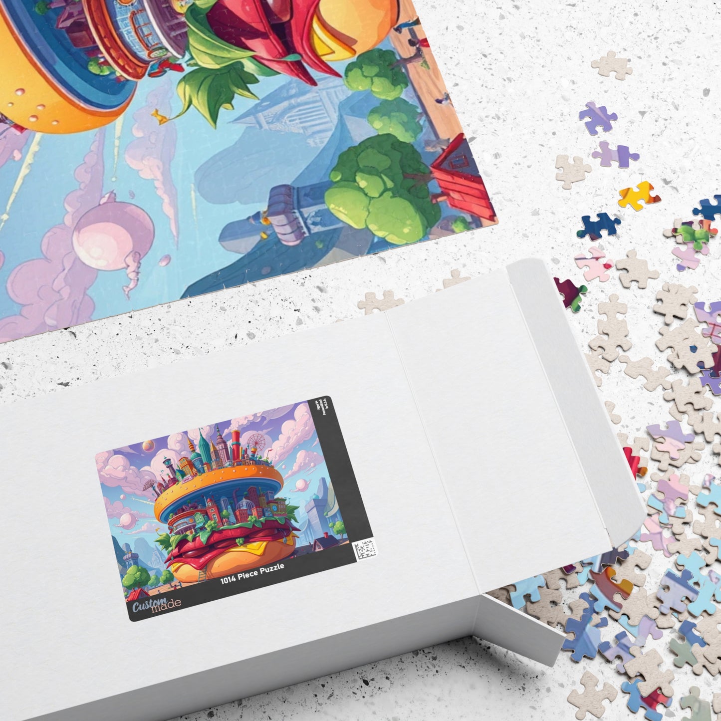 Giant Burger Cityscape Pop Art Puzzle, Colorful Fun and Unique Jigsaw Game Toy, Gift for Food and Urban Art Lovers, Entertaining Pastime Puzzle The Puzzle Chest