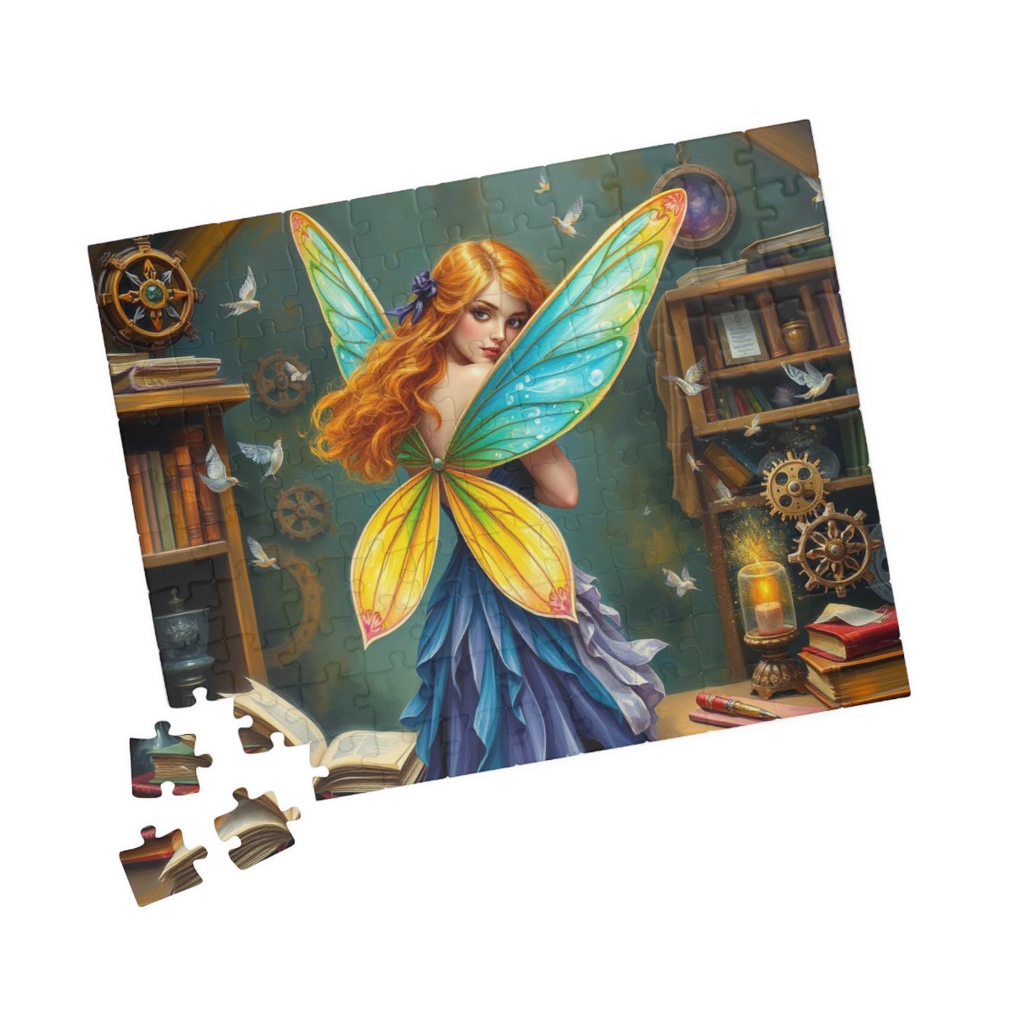 Enchanting Bookish Fairy Puzzle - Library Workshop, Steampunk Fantasy Jigsaw Puzzle Gift for Book Lovers, Puzzle Fanatics, Art Enthusiasts Puzzle The Puzzle Chest