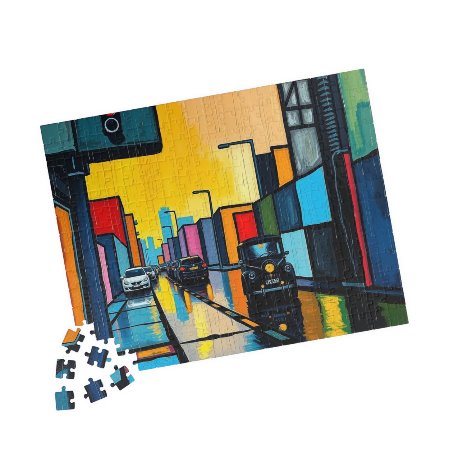 Colorful Cityscape Puzzle - Abstract Art, Jigsaw Game for Adults, Gift for Friends, Family Fun, Mindfulness Activity, Brain Teaser Puzzle The Puzzle Chest