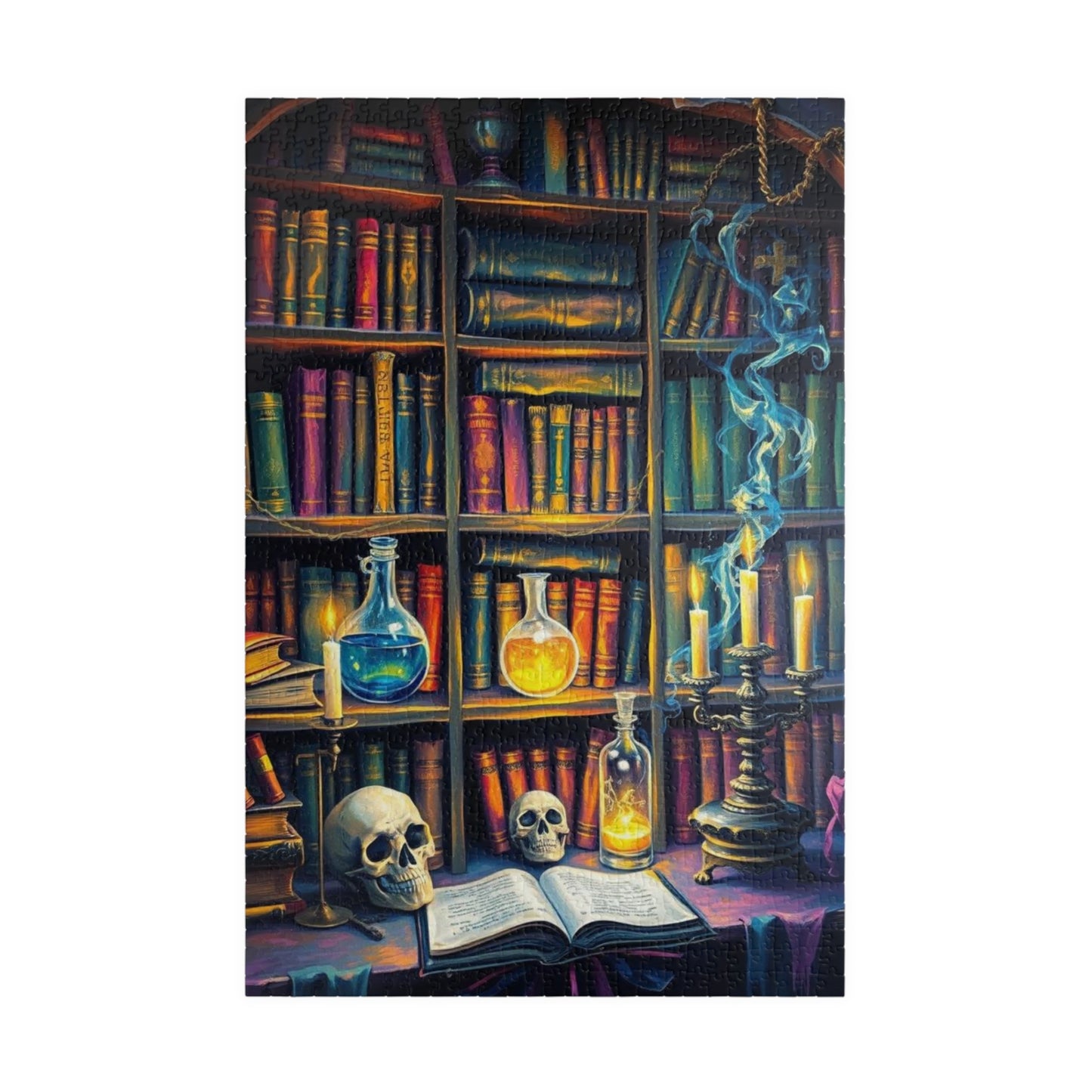 Mystical Library Puzzle - 110-1014 Piece Halloween Jigsaw Game Perfect for Cozy Nights, Gift for Book Lovers, Family Fun, Brain Teaser